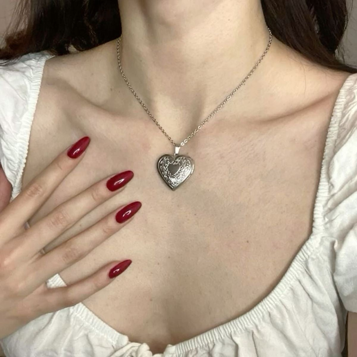 Small silver locket