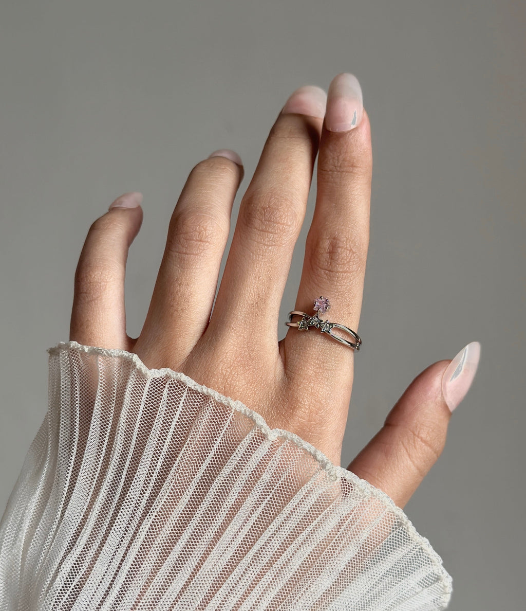 Crystal crown ring