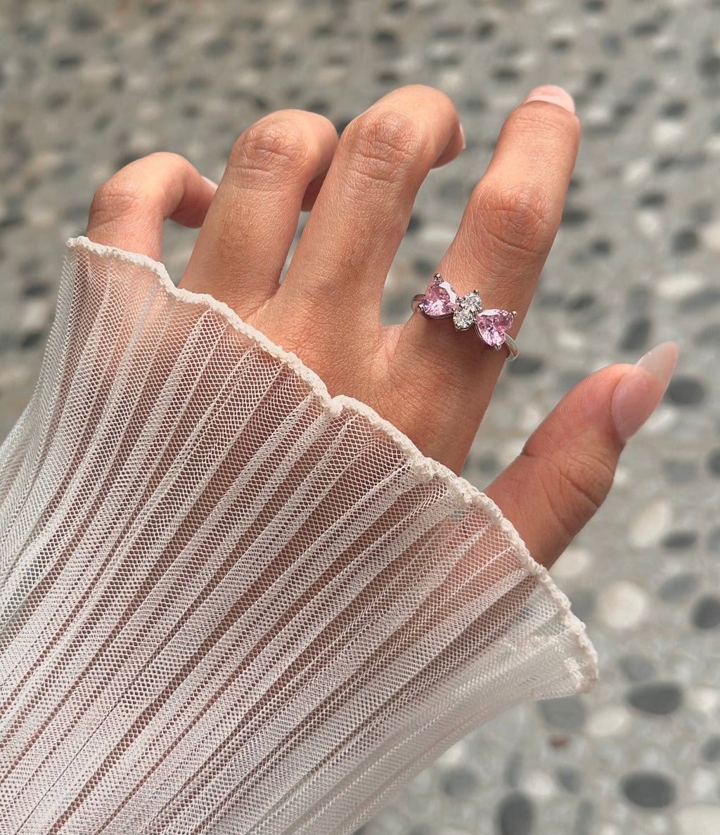 Blush bow ring