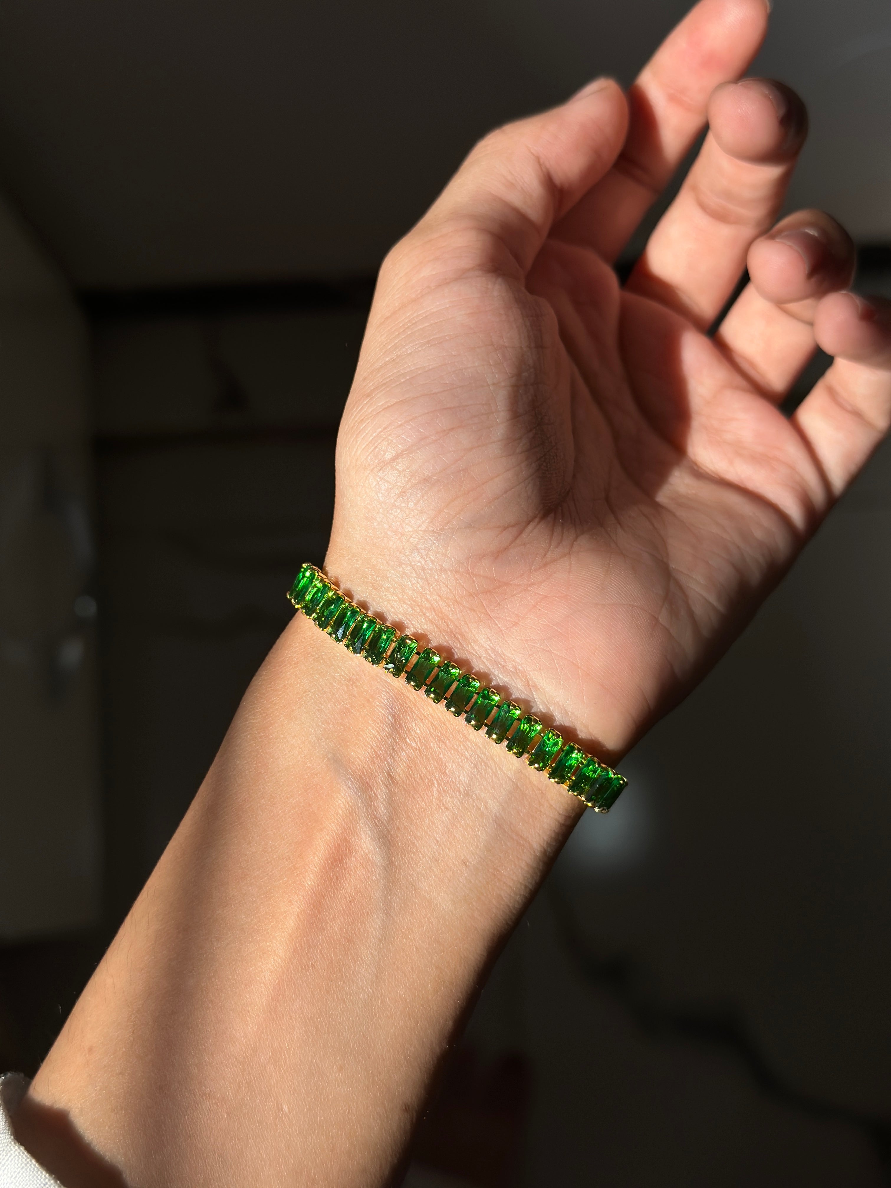 Emerald Radiance Tennis Bracelet