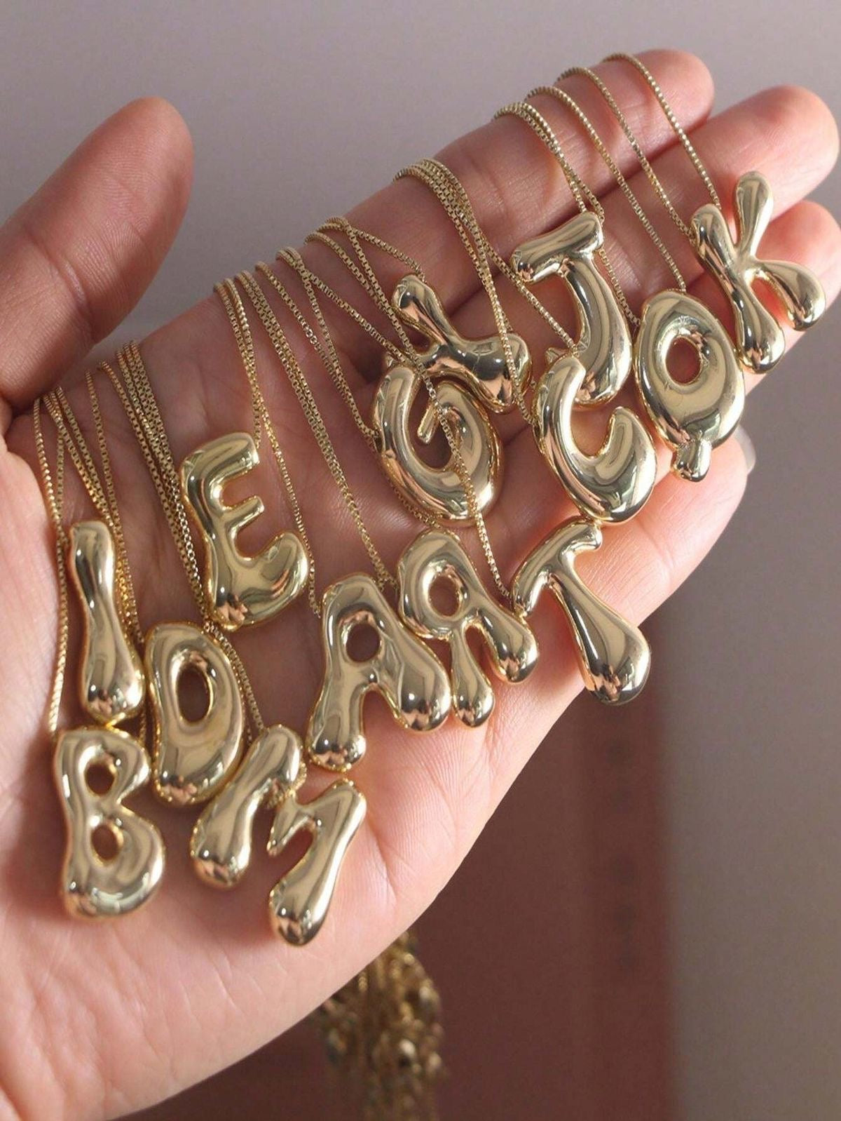 Bubble alphabet necklace