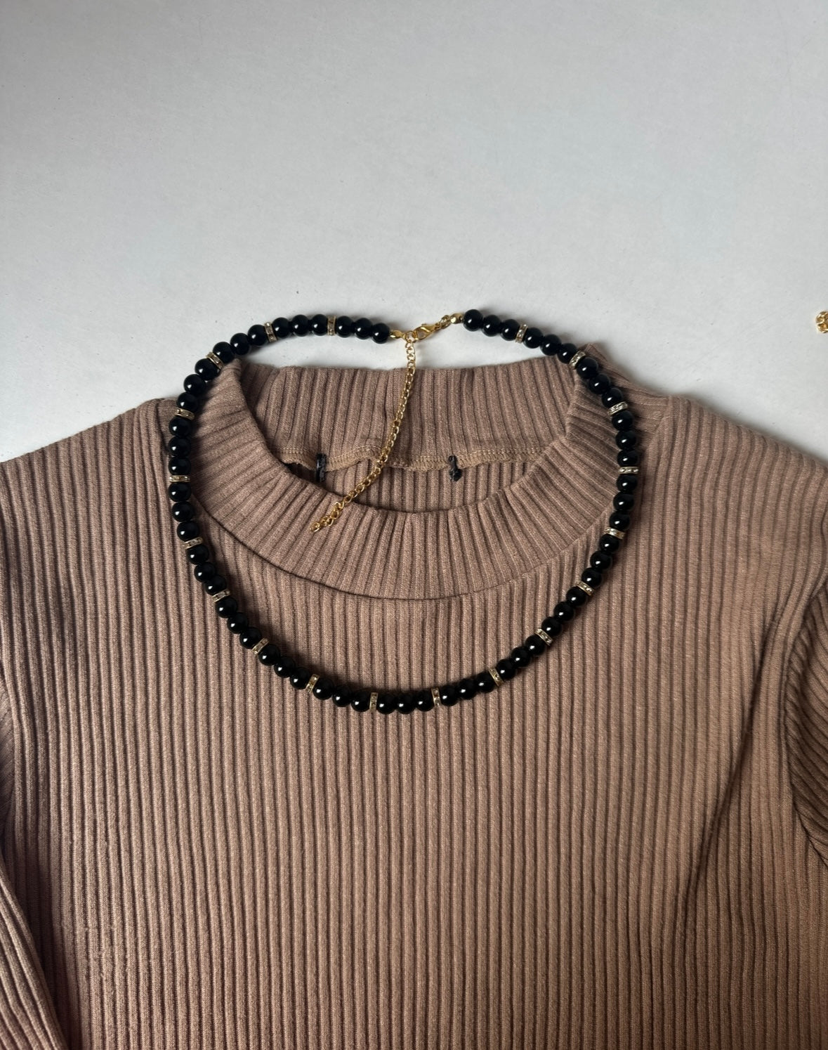 Black beaded necklace (pack of 3)