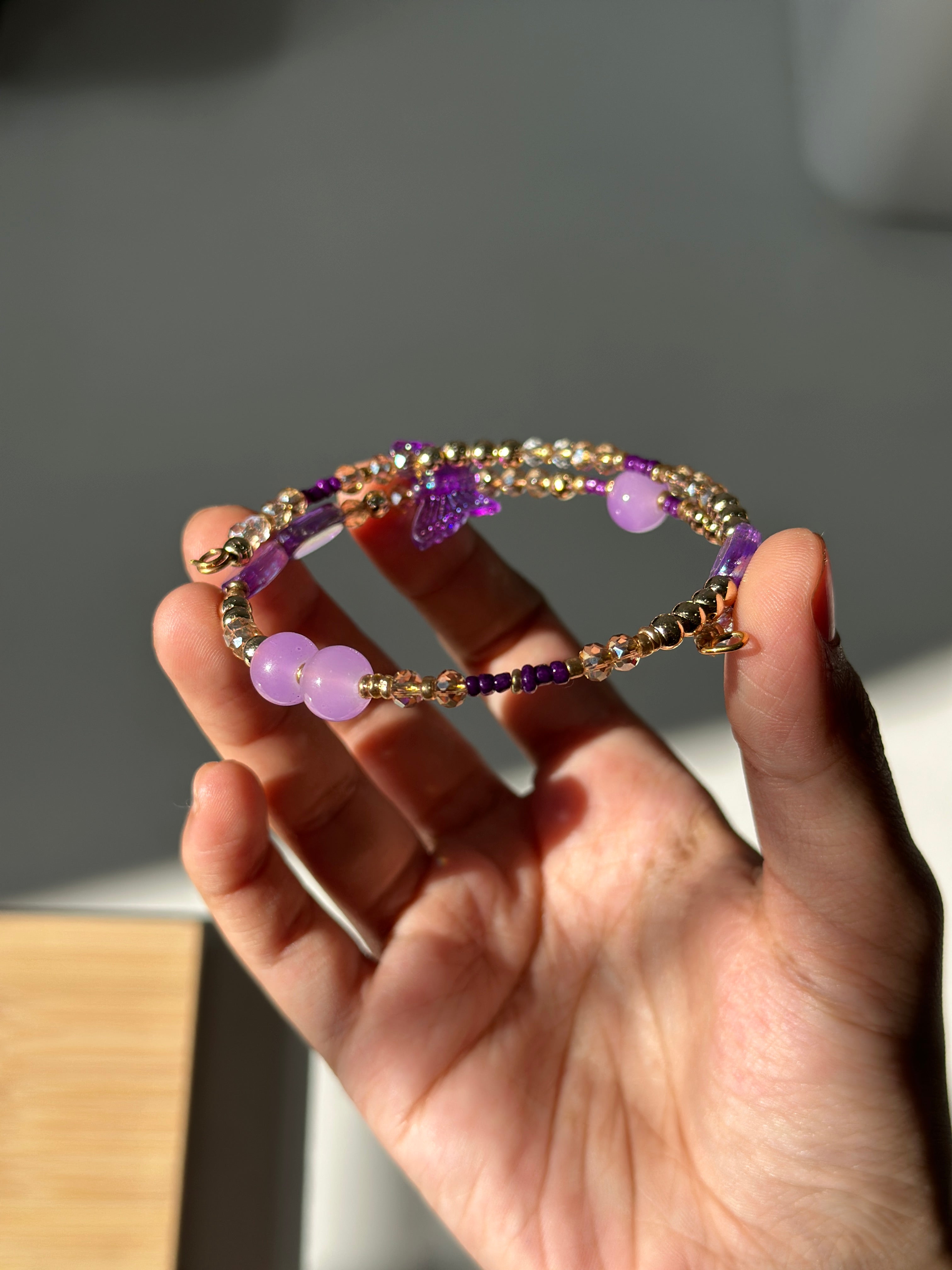 Purple double layer bracelet