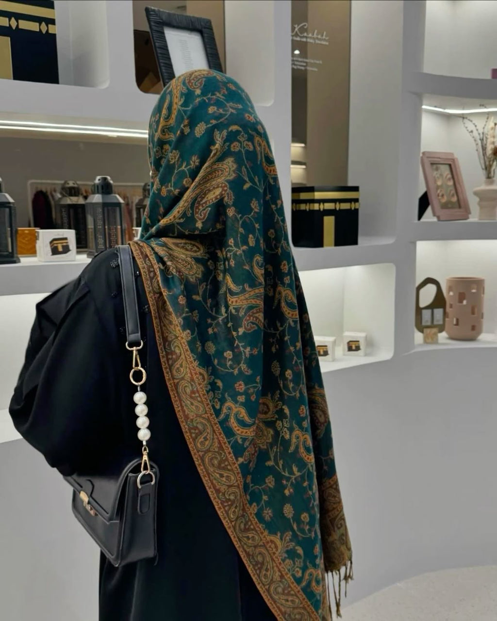 Teal pashmina shawl