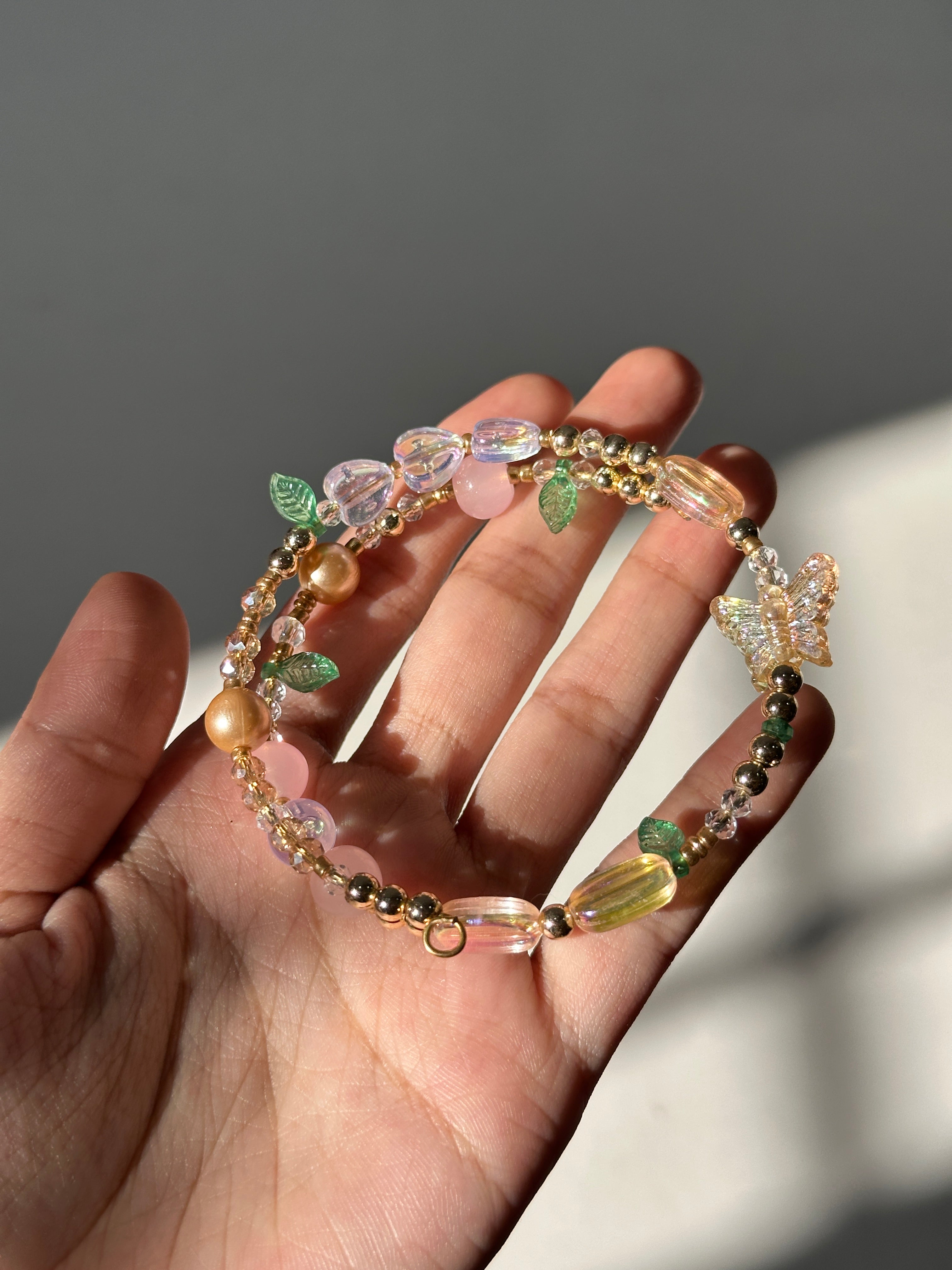 Leaf double layer bracelet