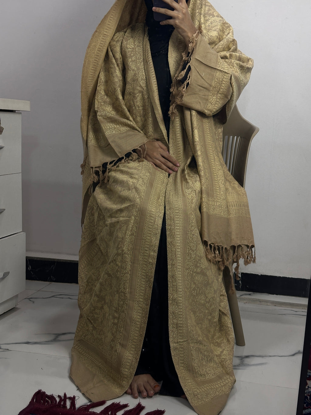 Pashmina abaya with shawl
