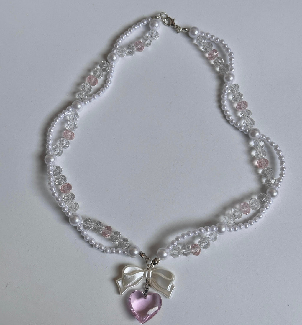 Blushing Crystal Heart Necklace