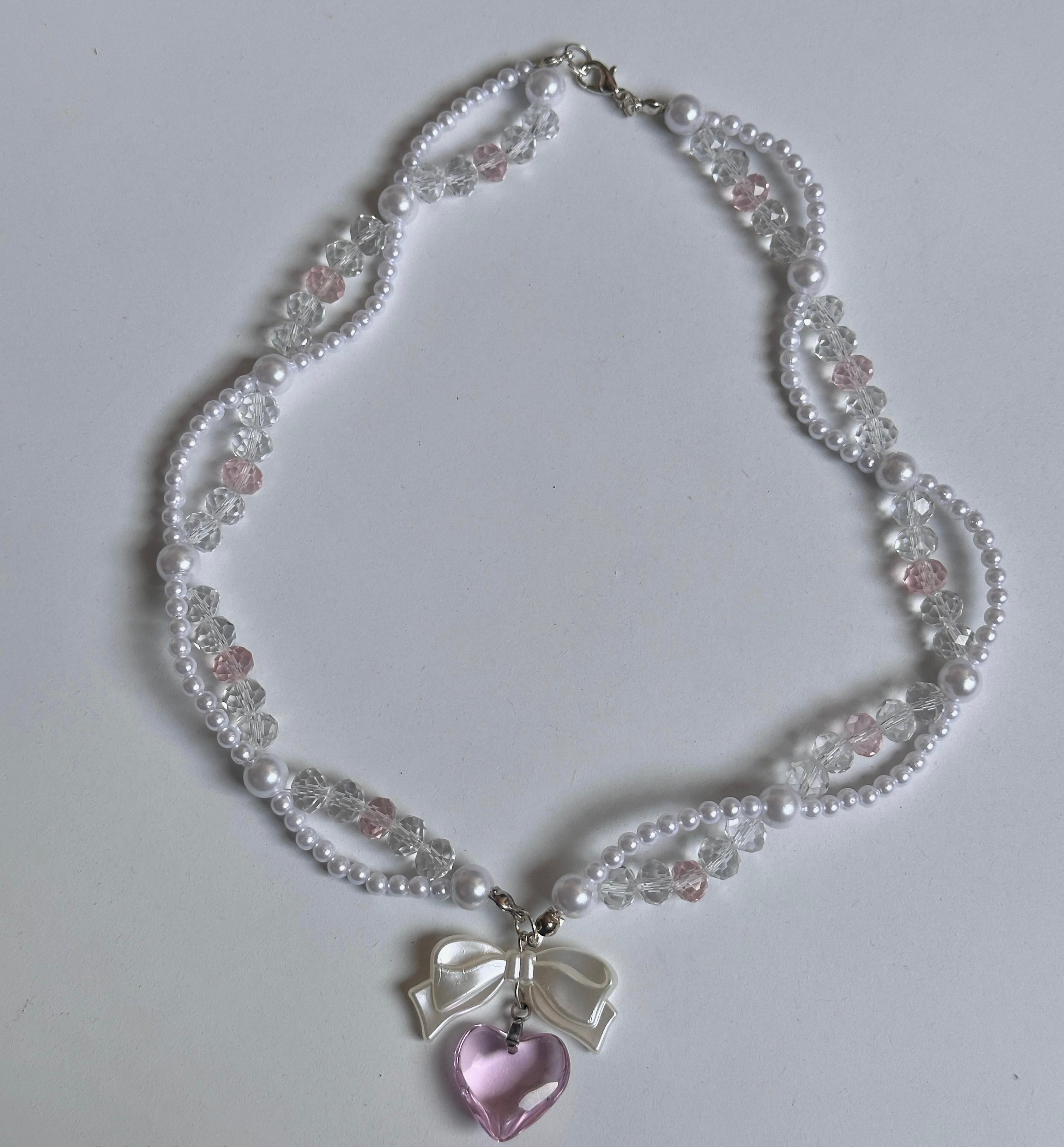 Blushing Crystal Heart Necklace