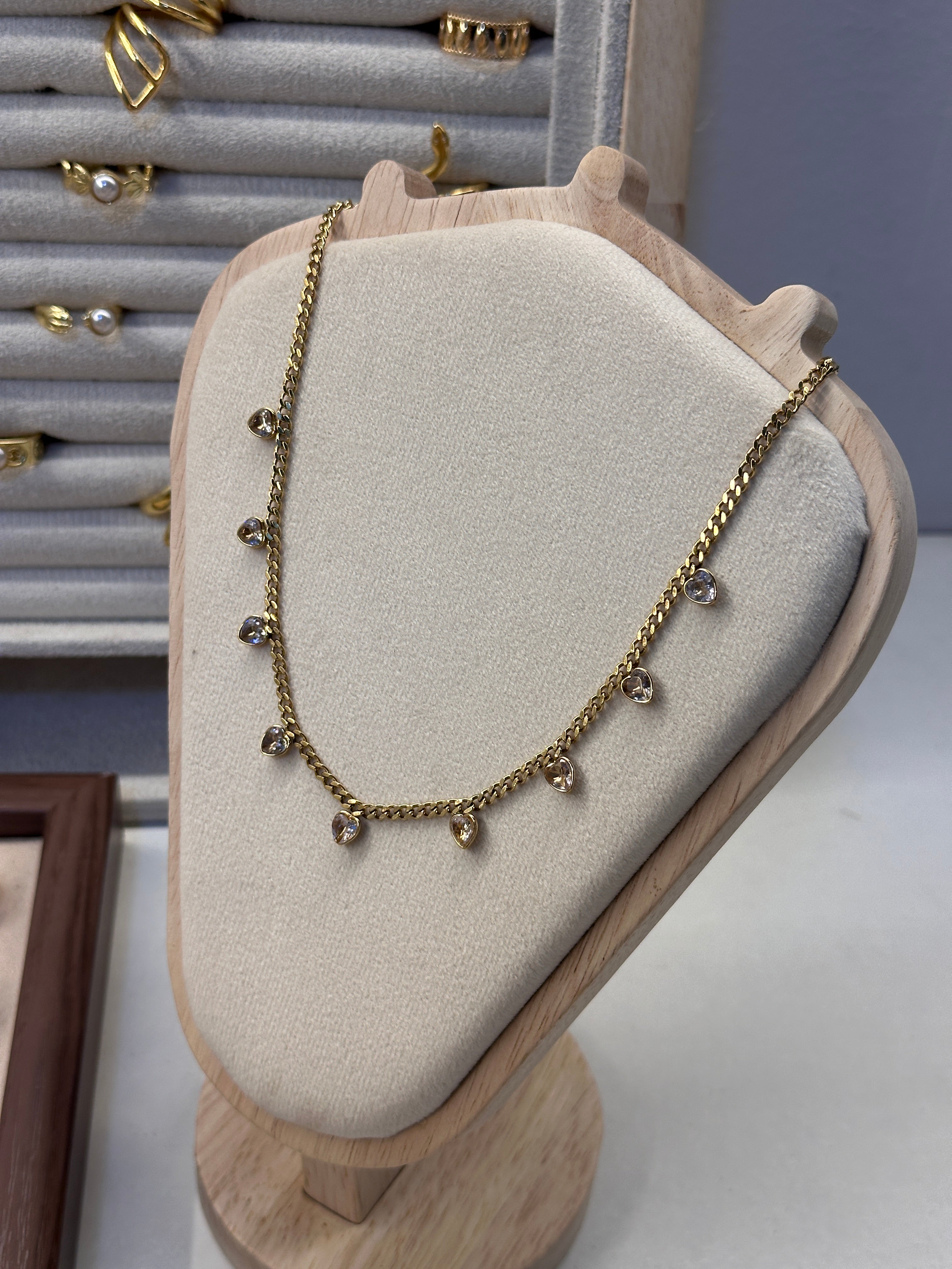 Diamond anti tarnished necklace