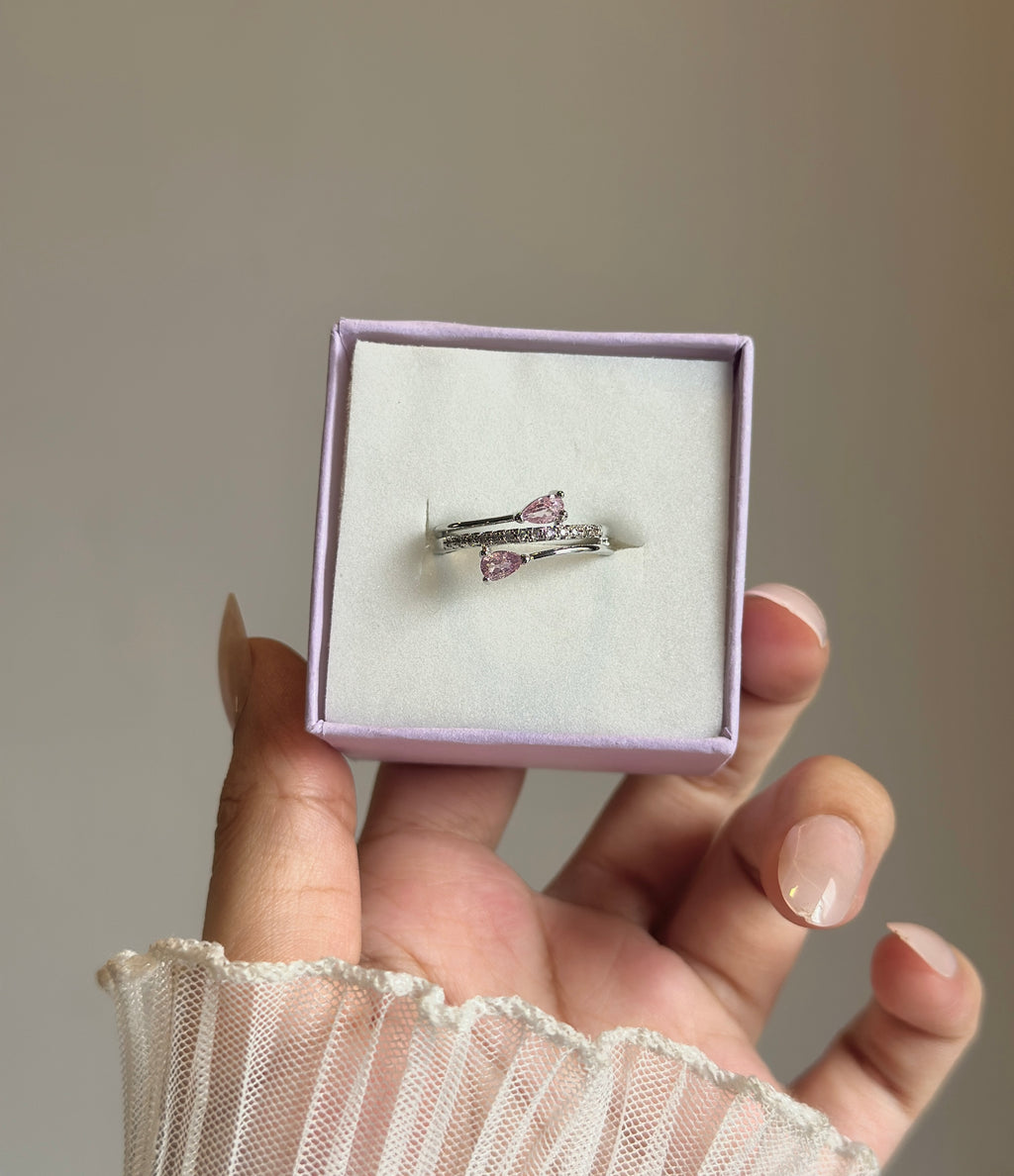 Blush Teardrop Wrap Ring