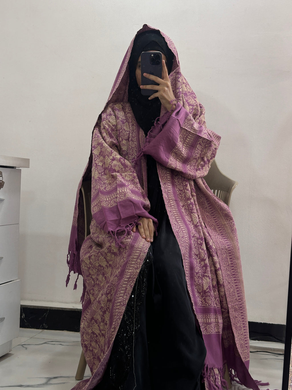 Pashmina abaya with shawl