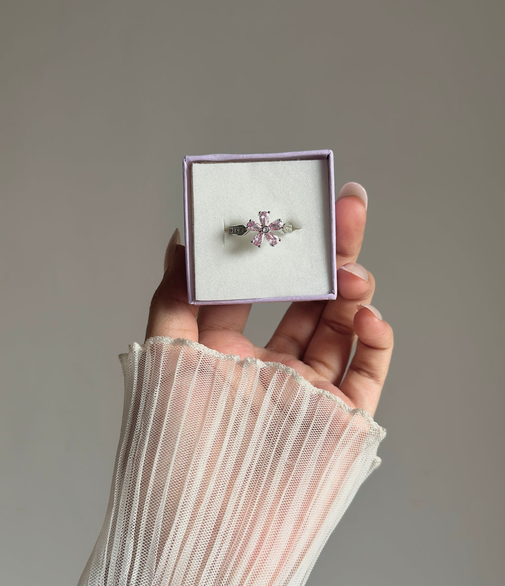 Pink flower ring