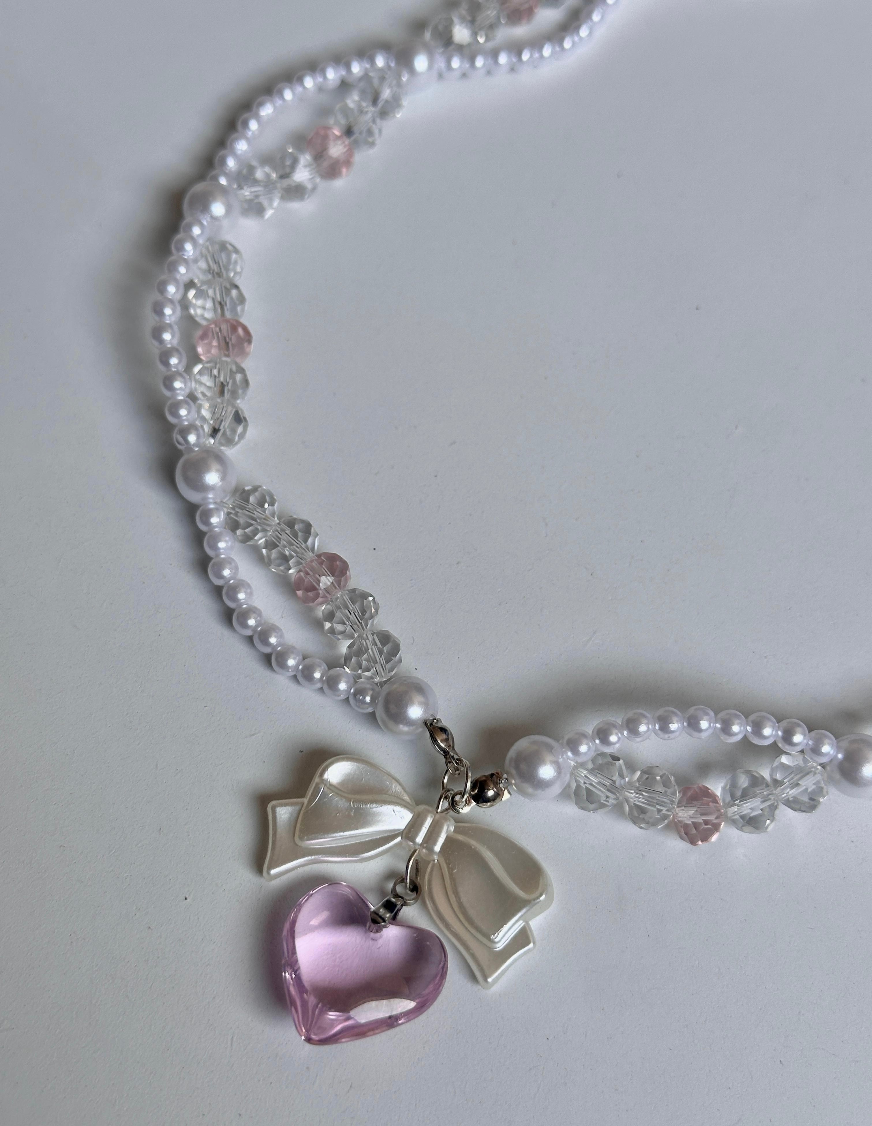 Blushing Crystal Heart Necklace