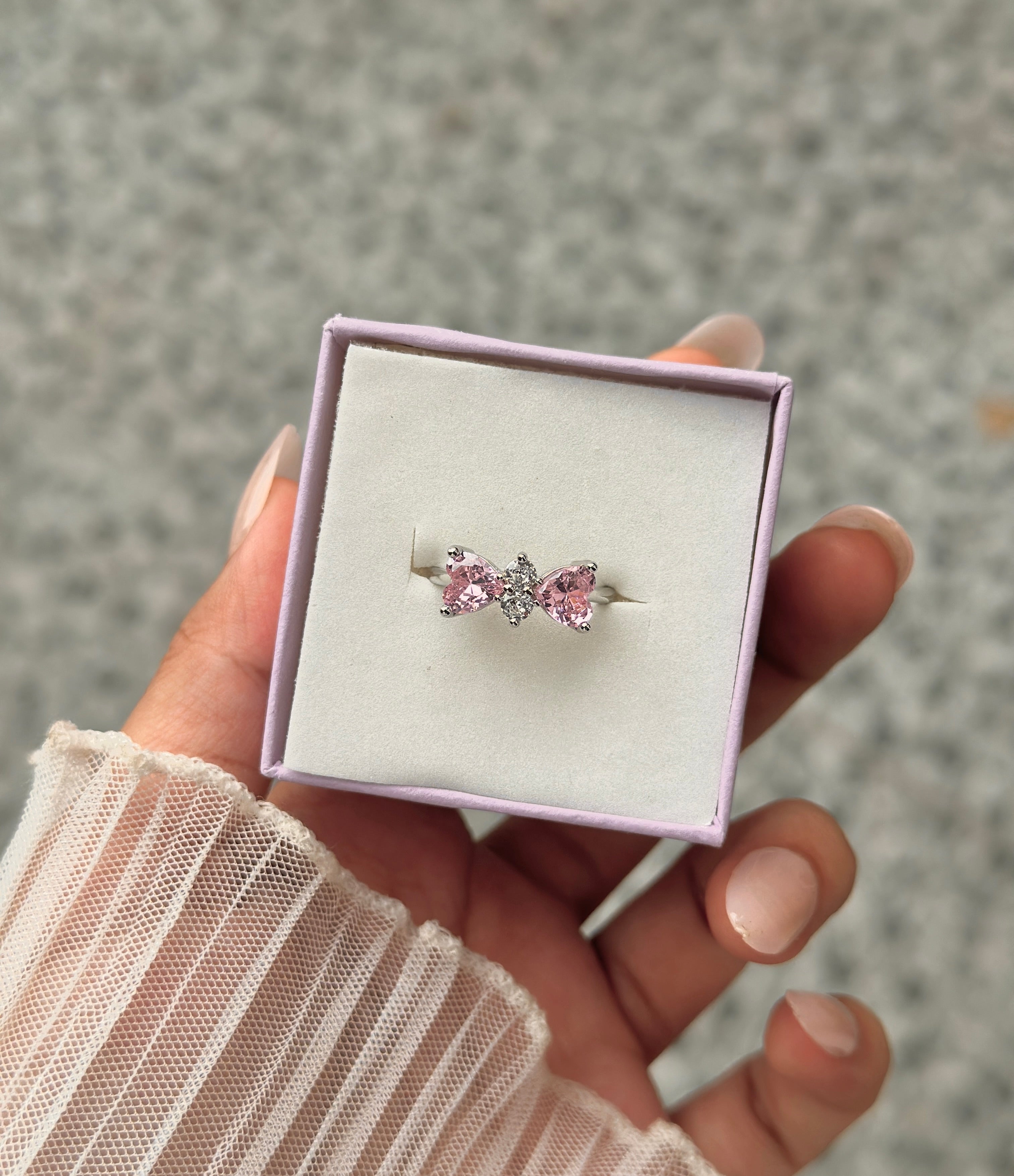 Blush bow ring