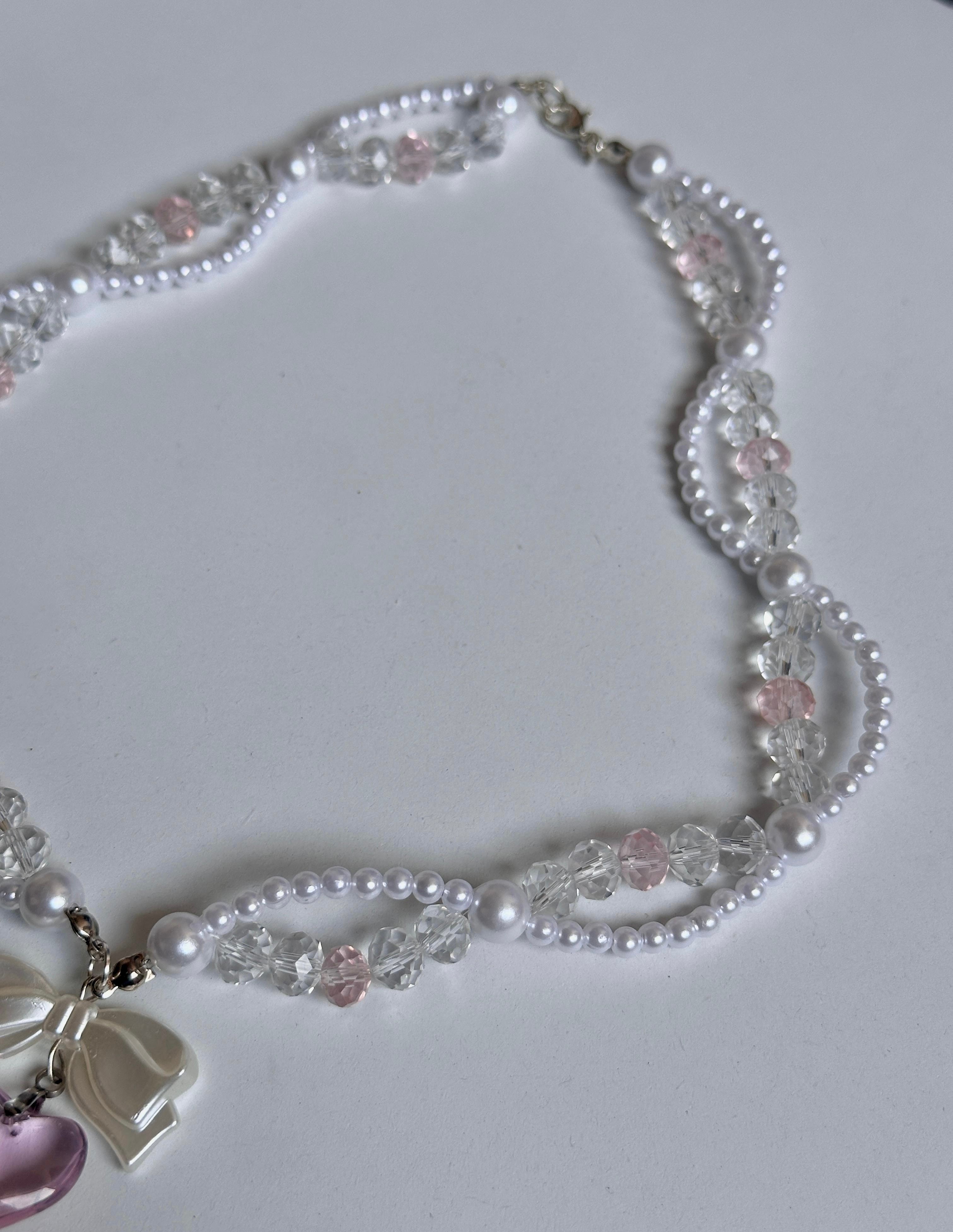 Blushing Crystal Heart Necklace