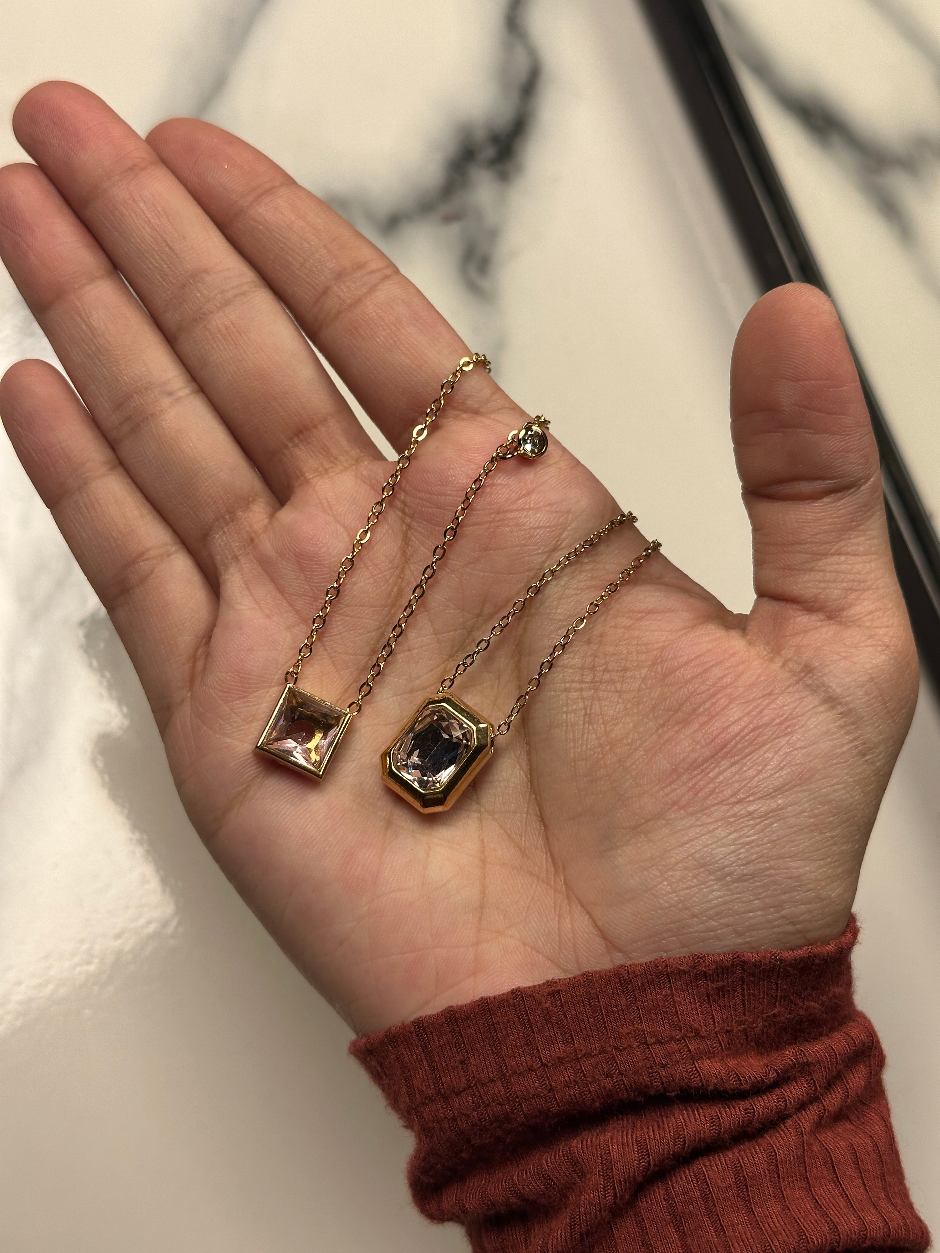 Pink diamond necklace