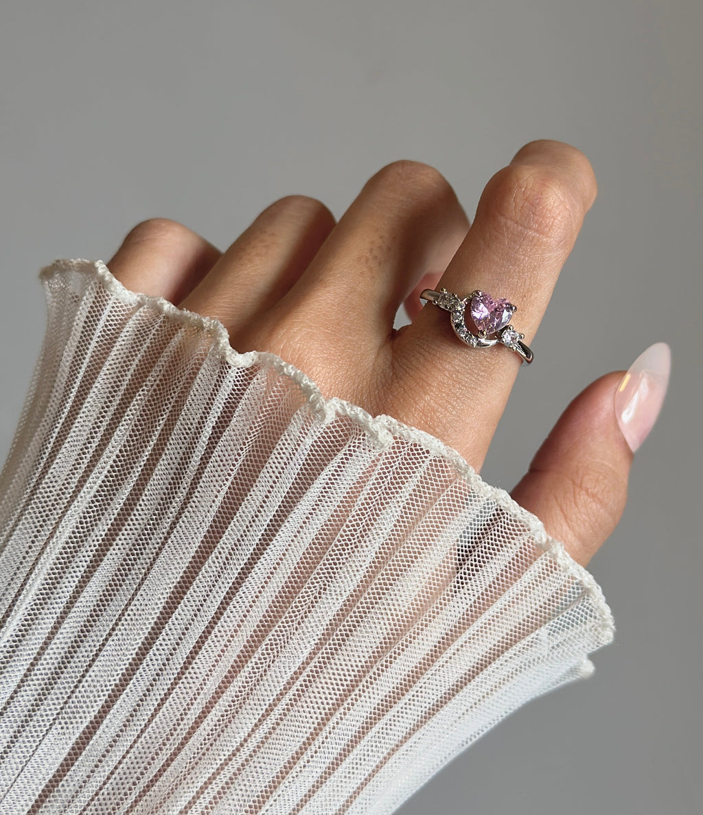 Pink Heart Diamond Ring