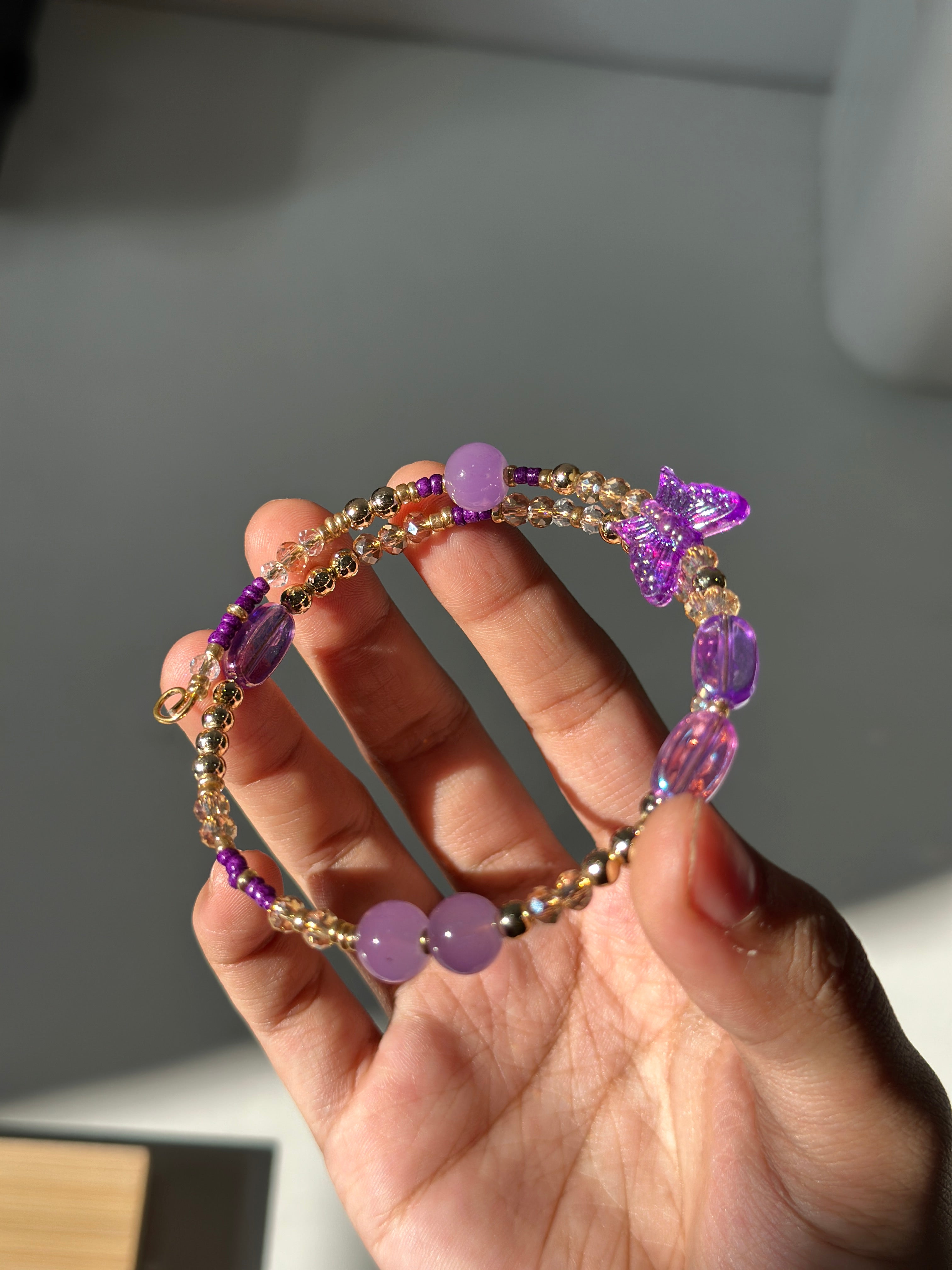 Purple double layer bracelet