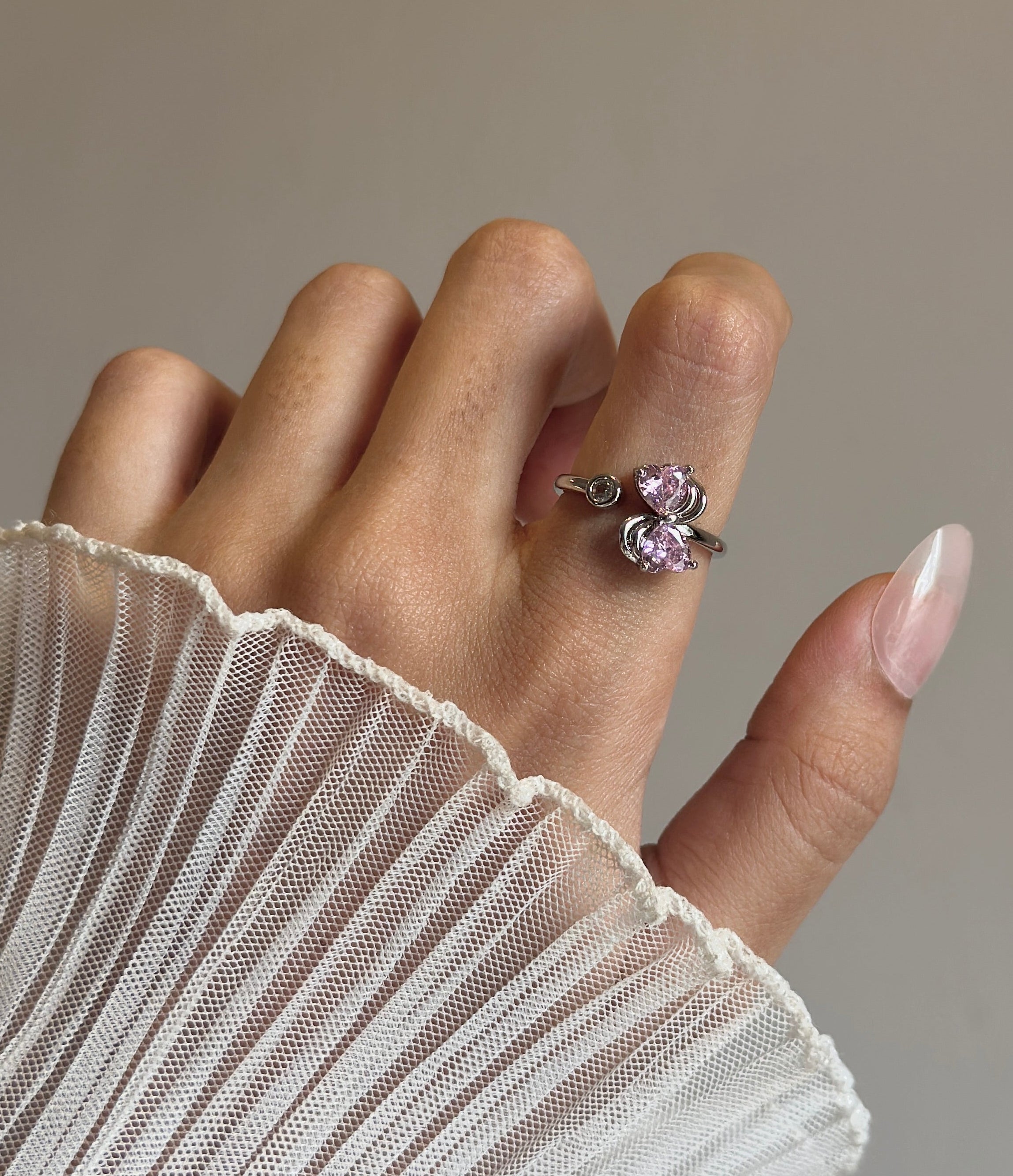 Blush bow Ring