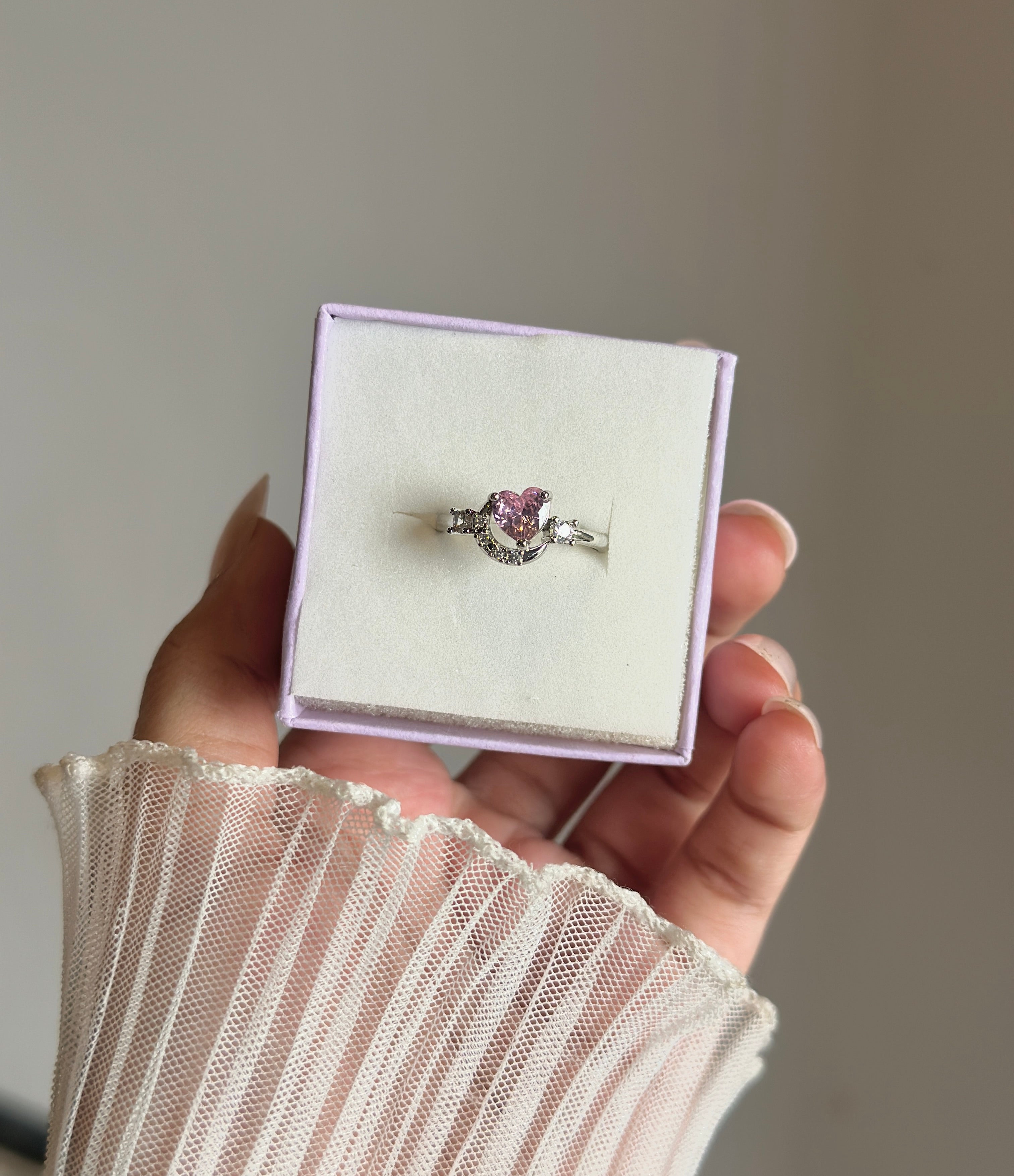 Pink Heart Diamond Ring