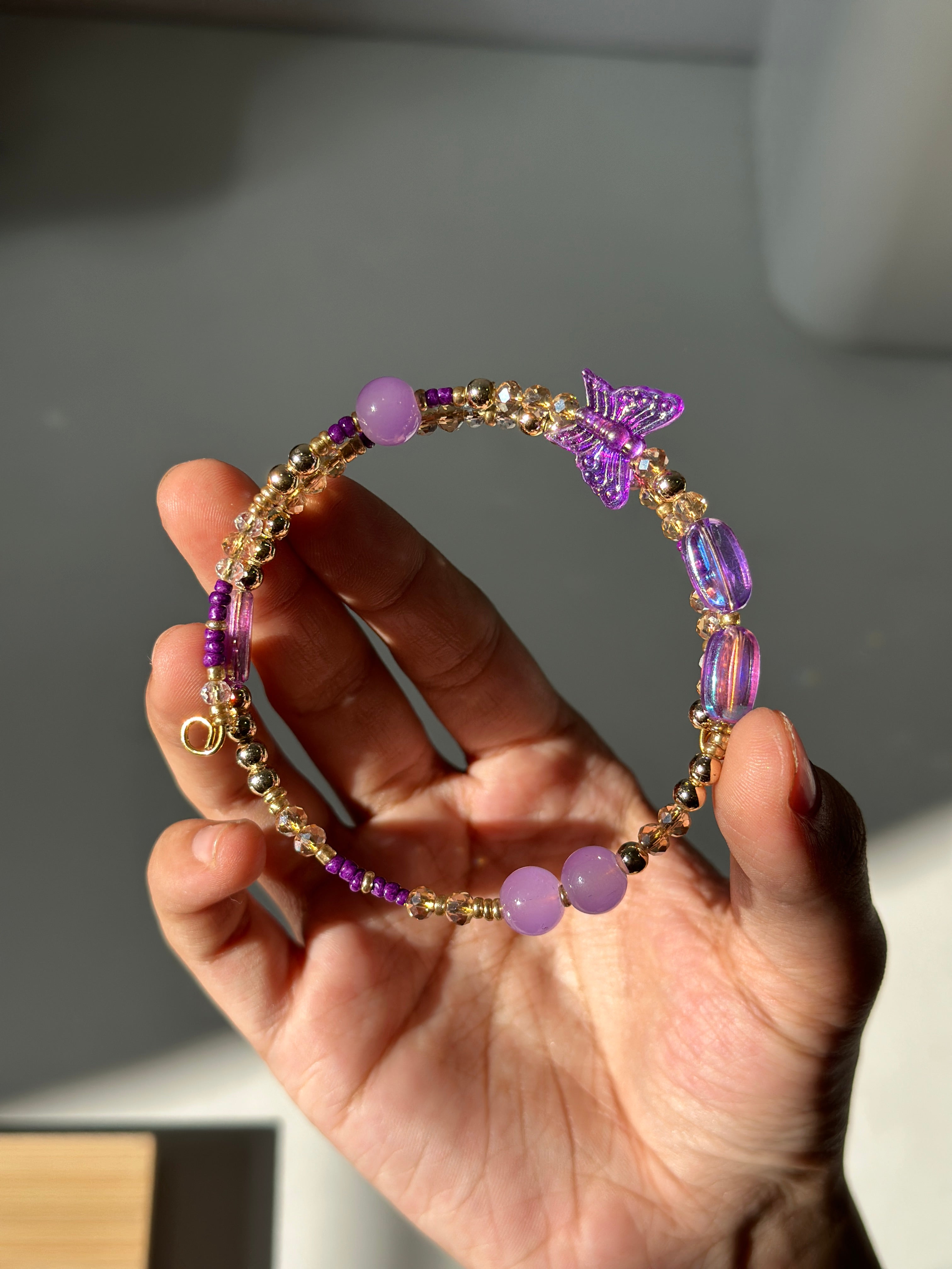 Purple double layer bracelet
