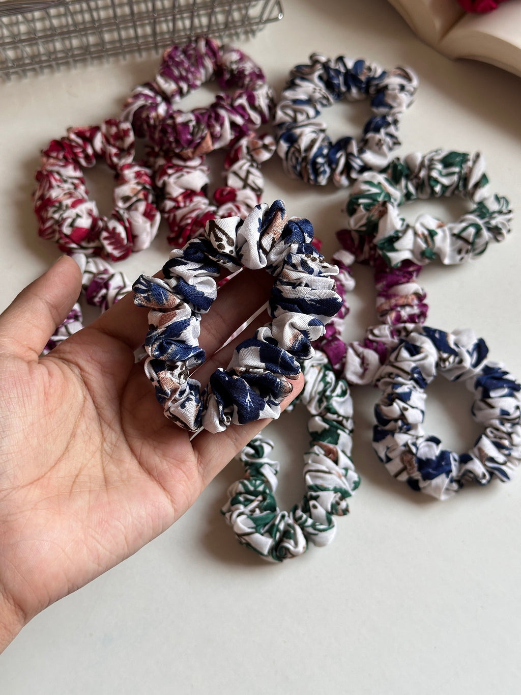 Cotton printed scrunchie