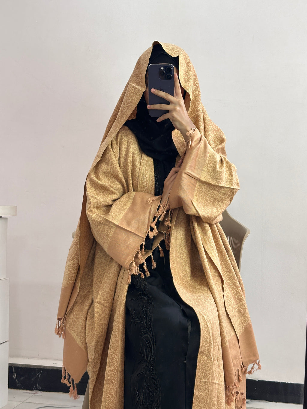 Pashmina abaya with shawl