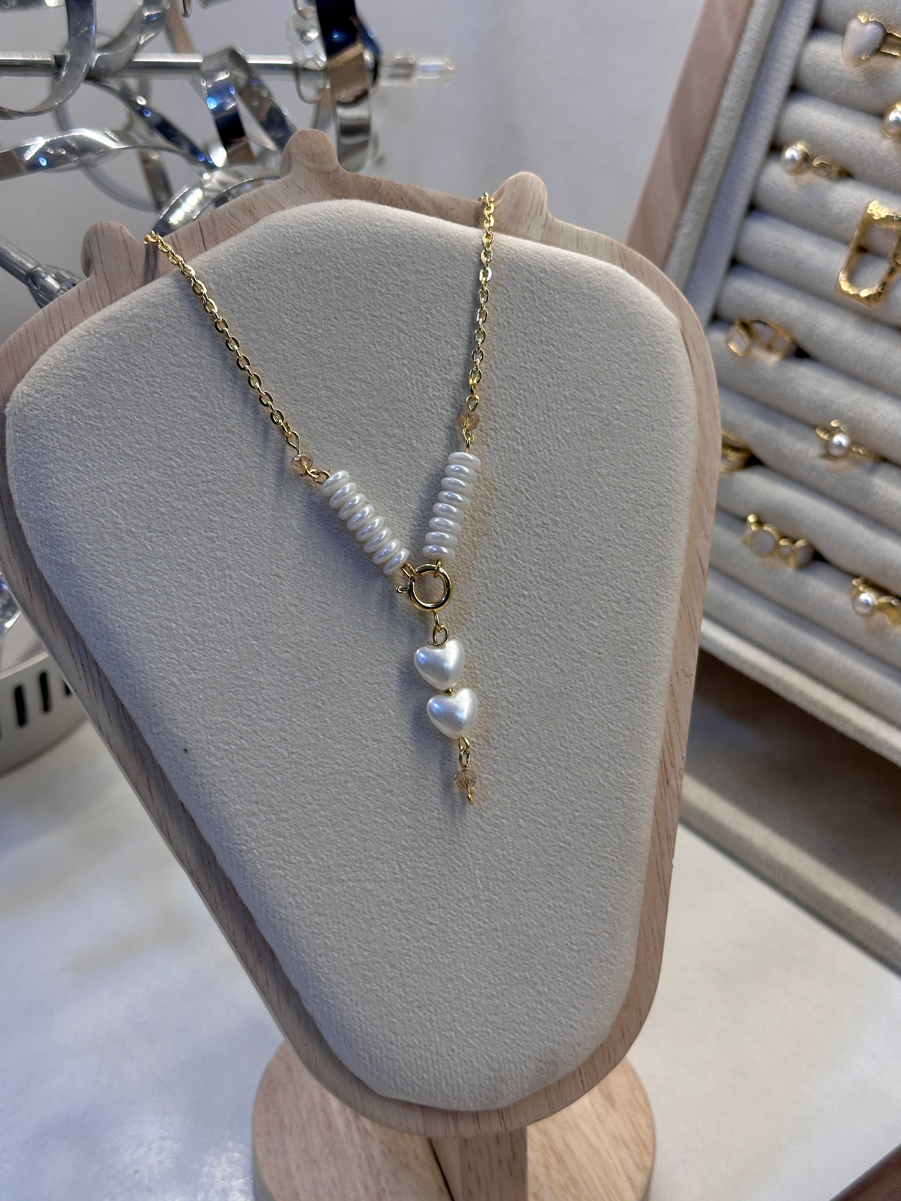 Golden long necklace