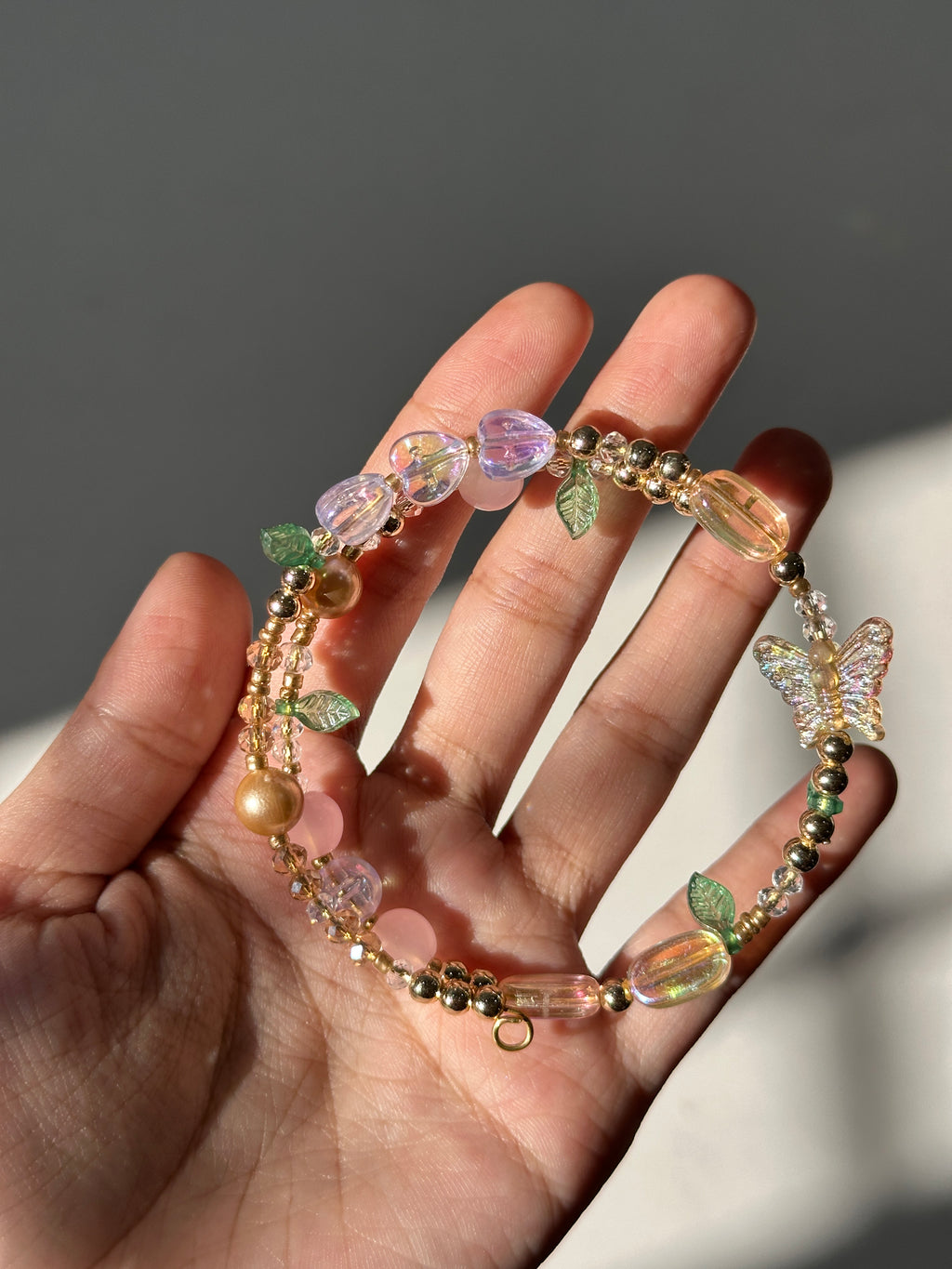 Leaf double layer bracelet