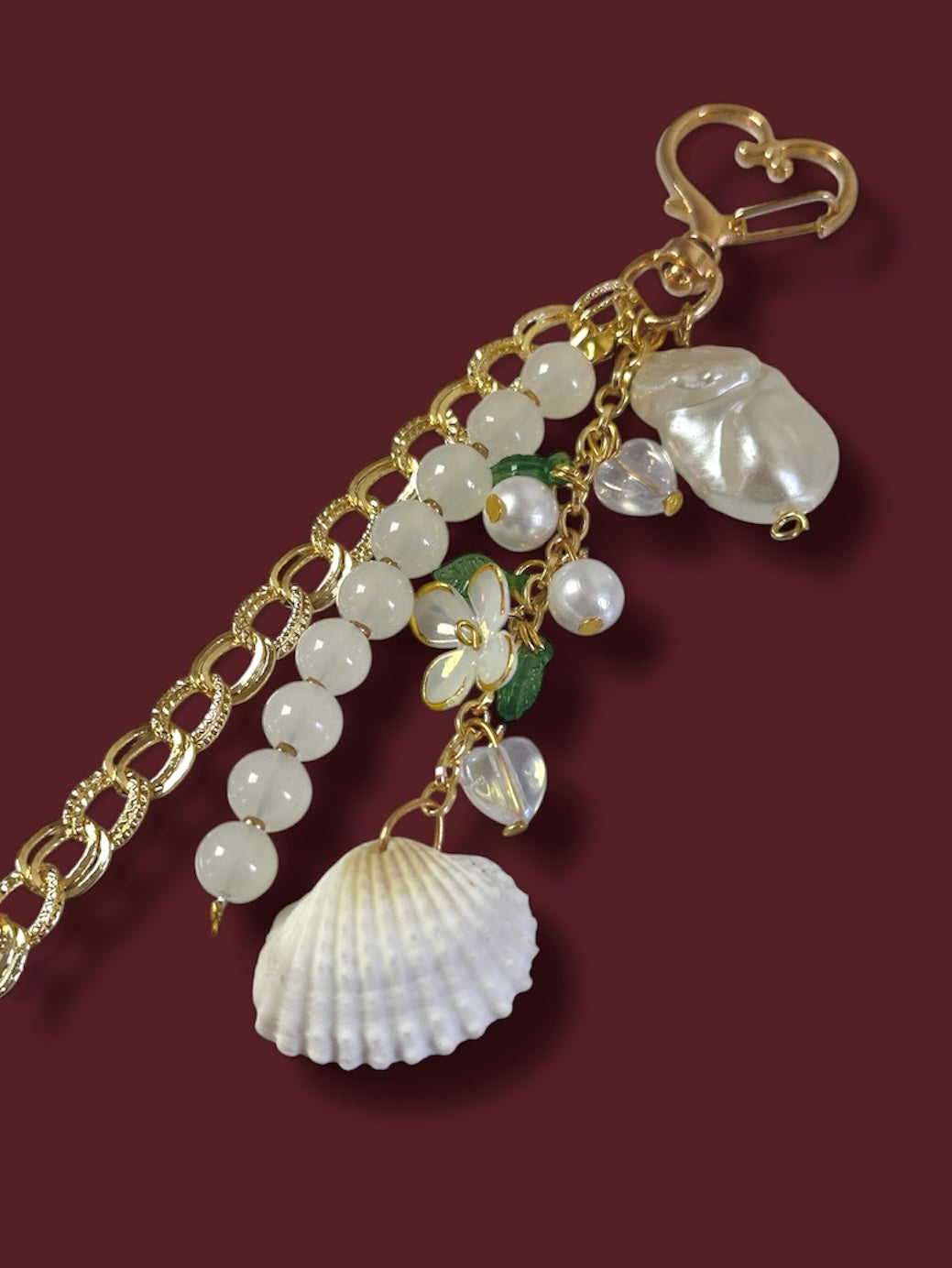 Premium shell keychain/bagcharm