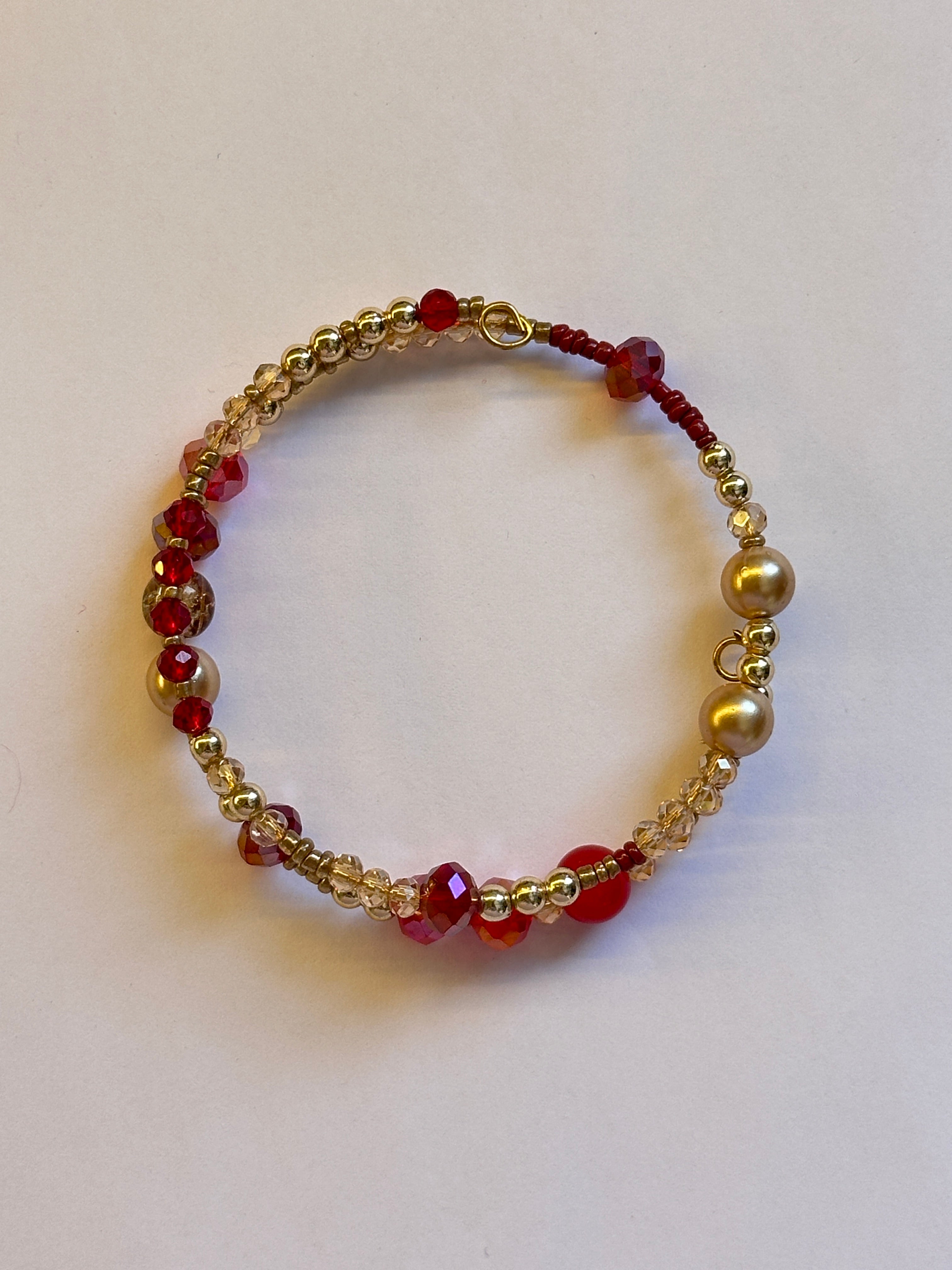 Two layer red bracelet