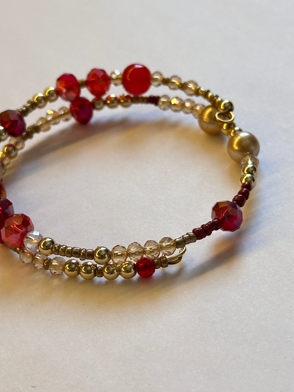 Two layer red bracelet