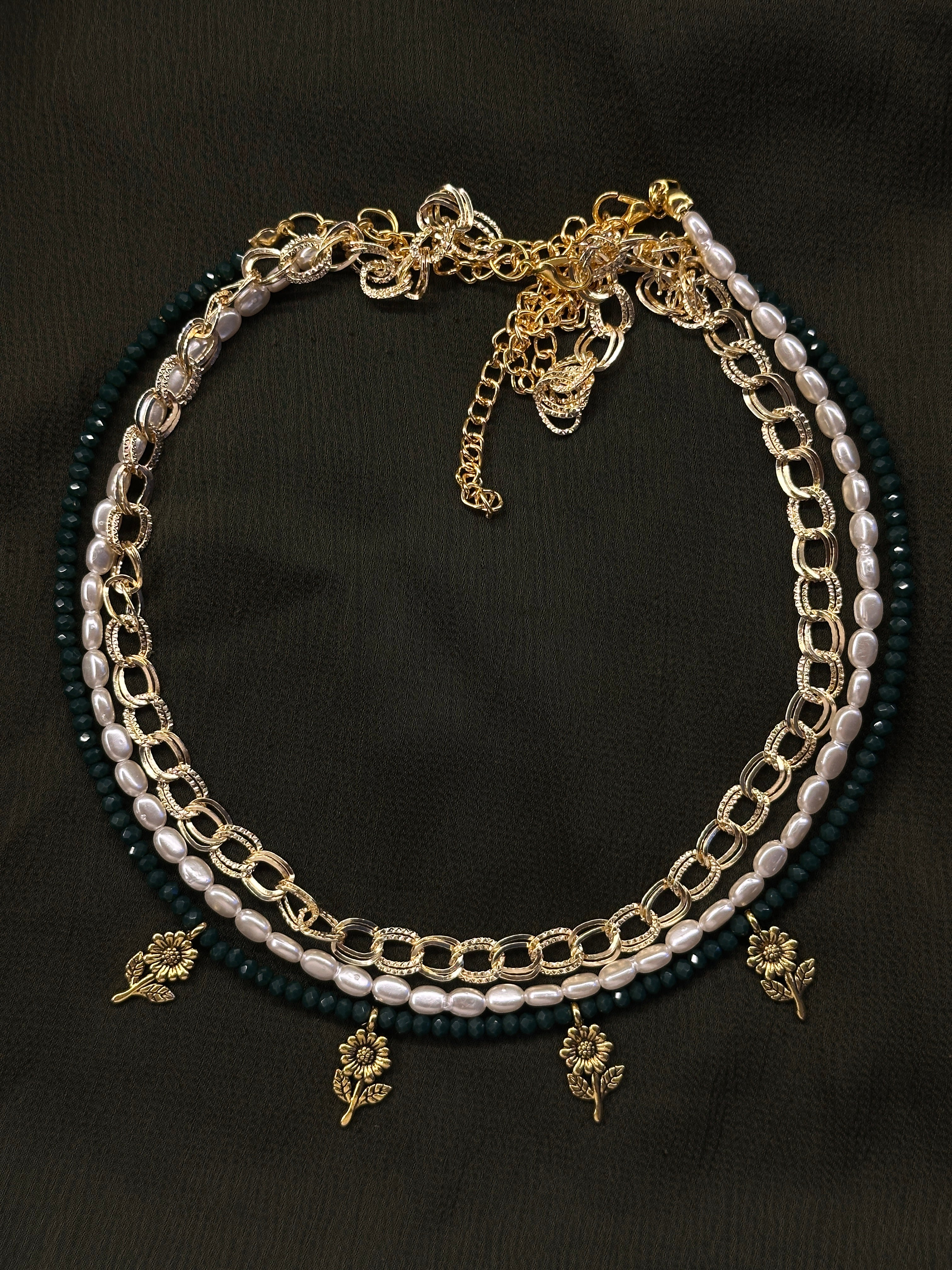 Emerald green luxary necklace set