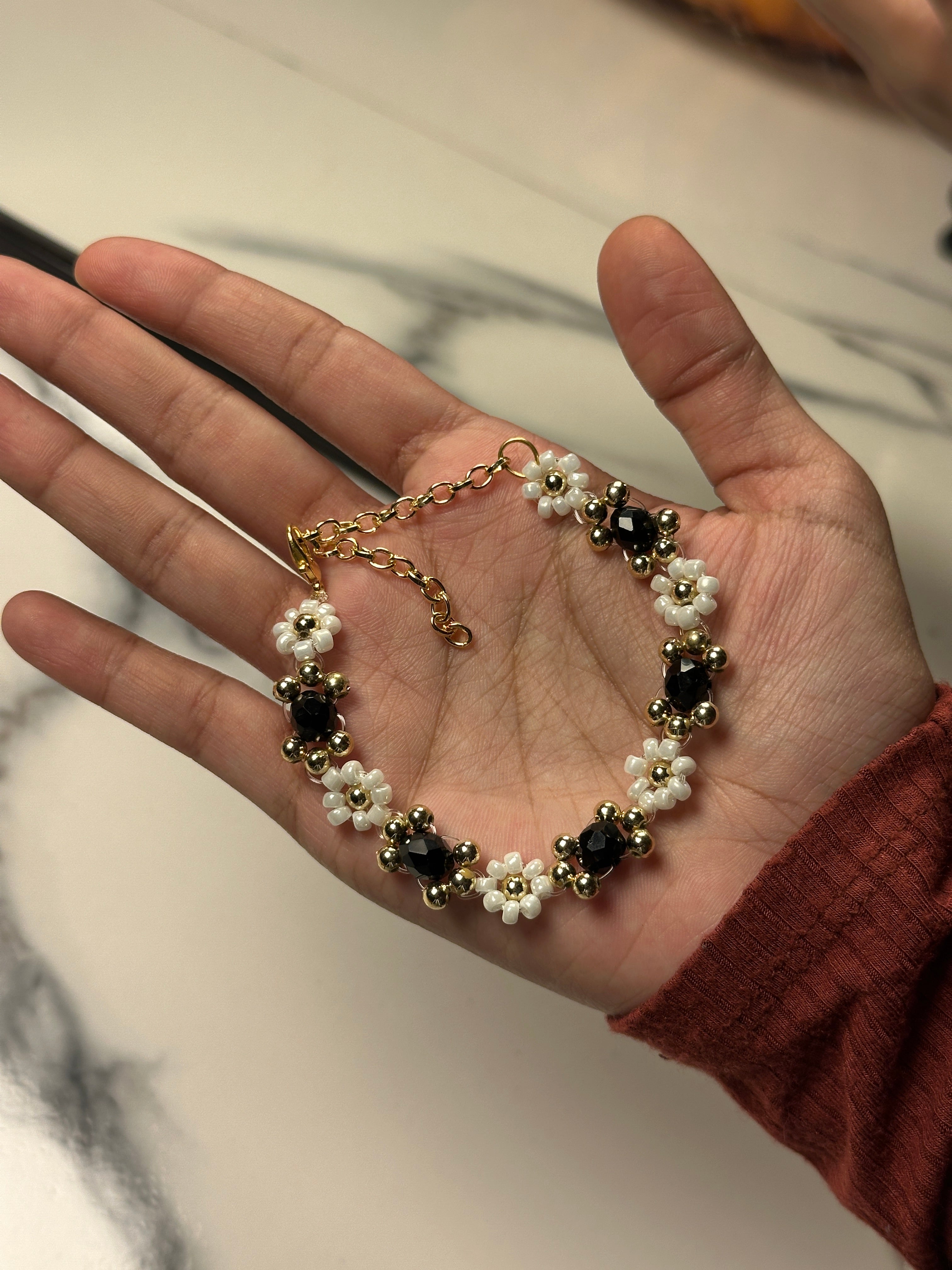 Beaded flower bracelets