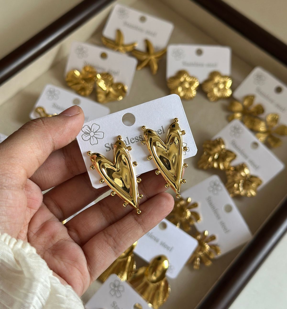Long heart earring