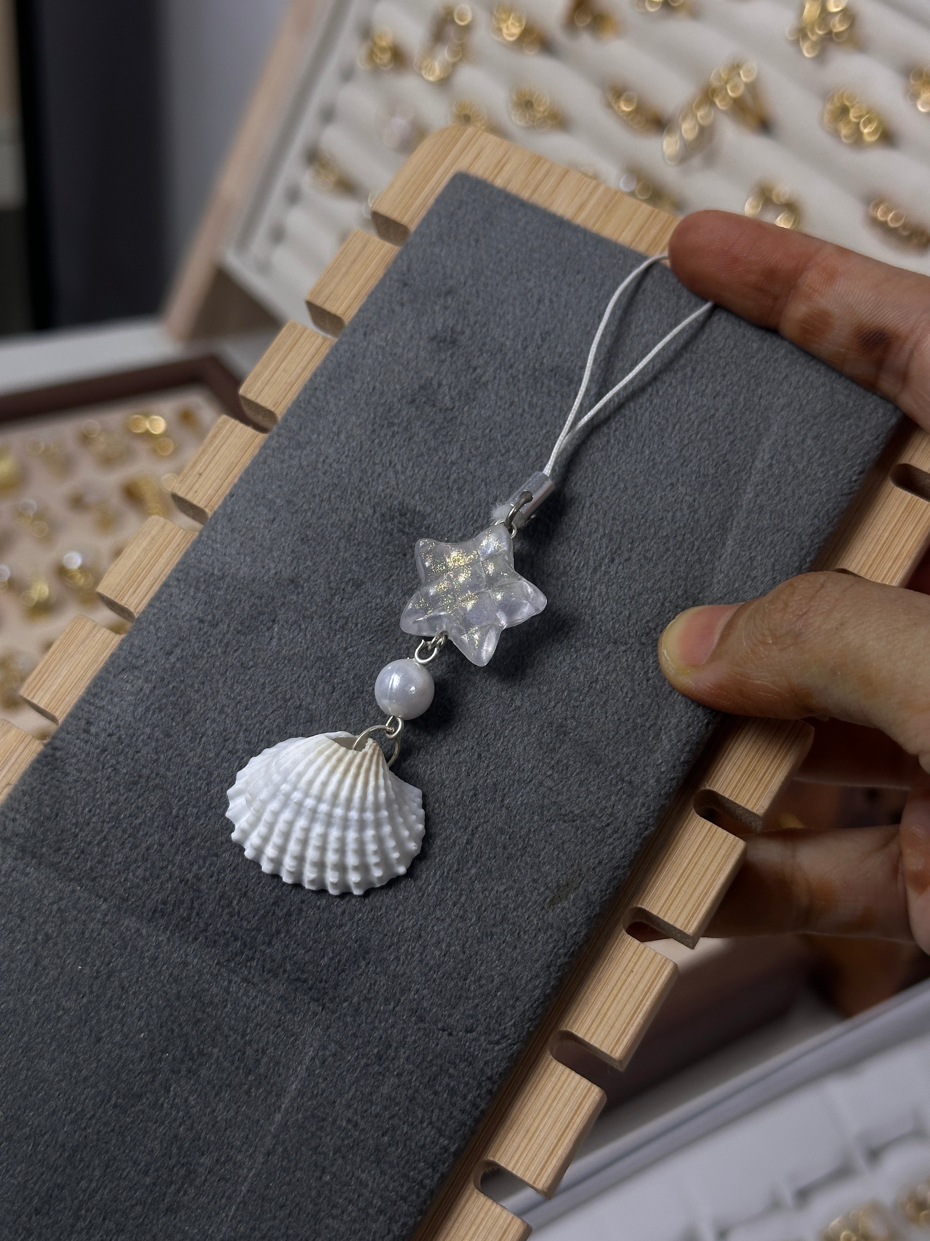 Shell phone charm