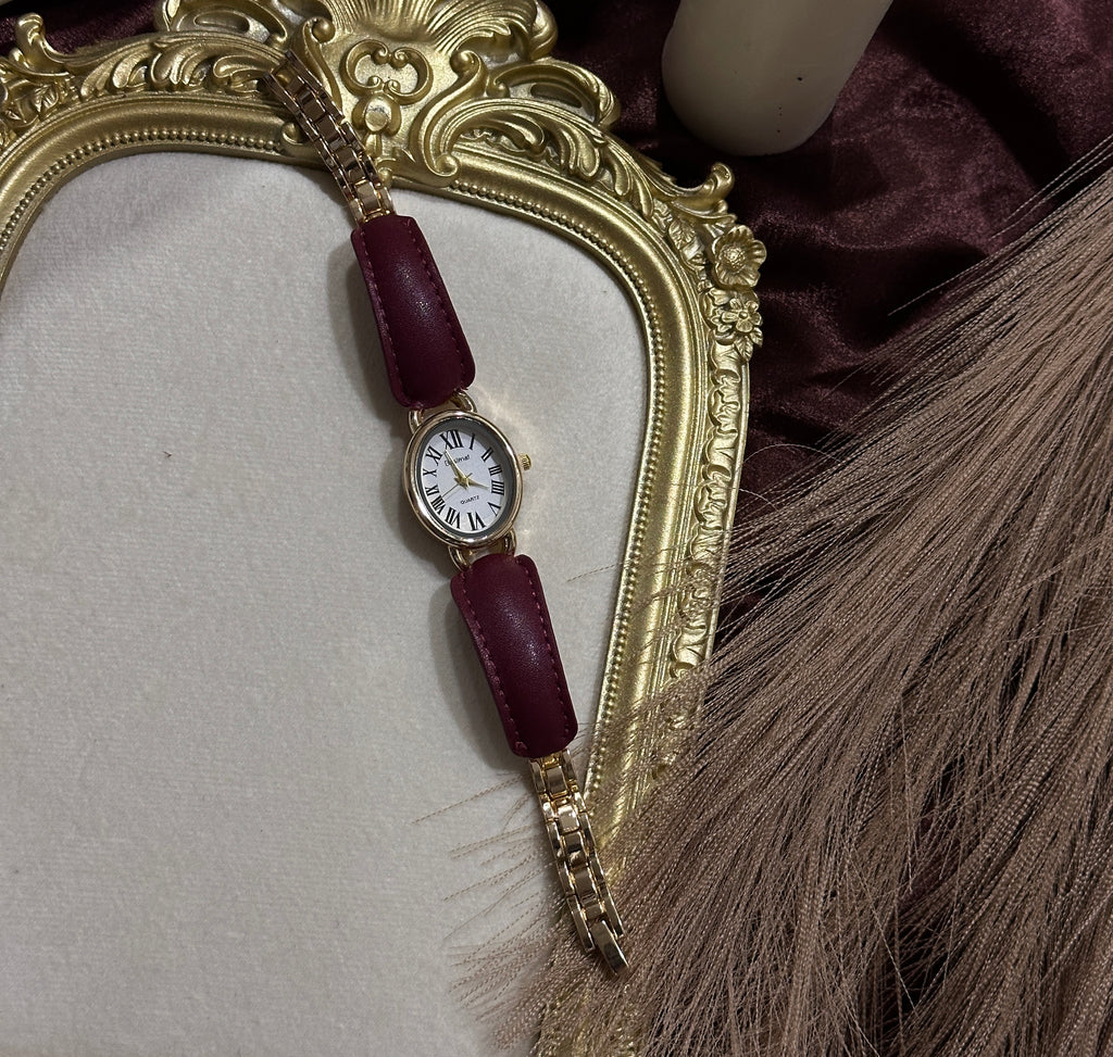 Burgundy belle watch