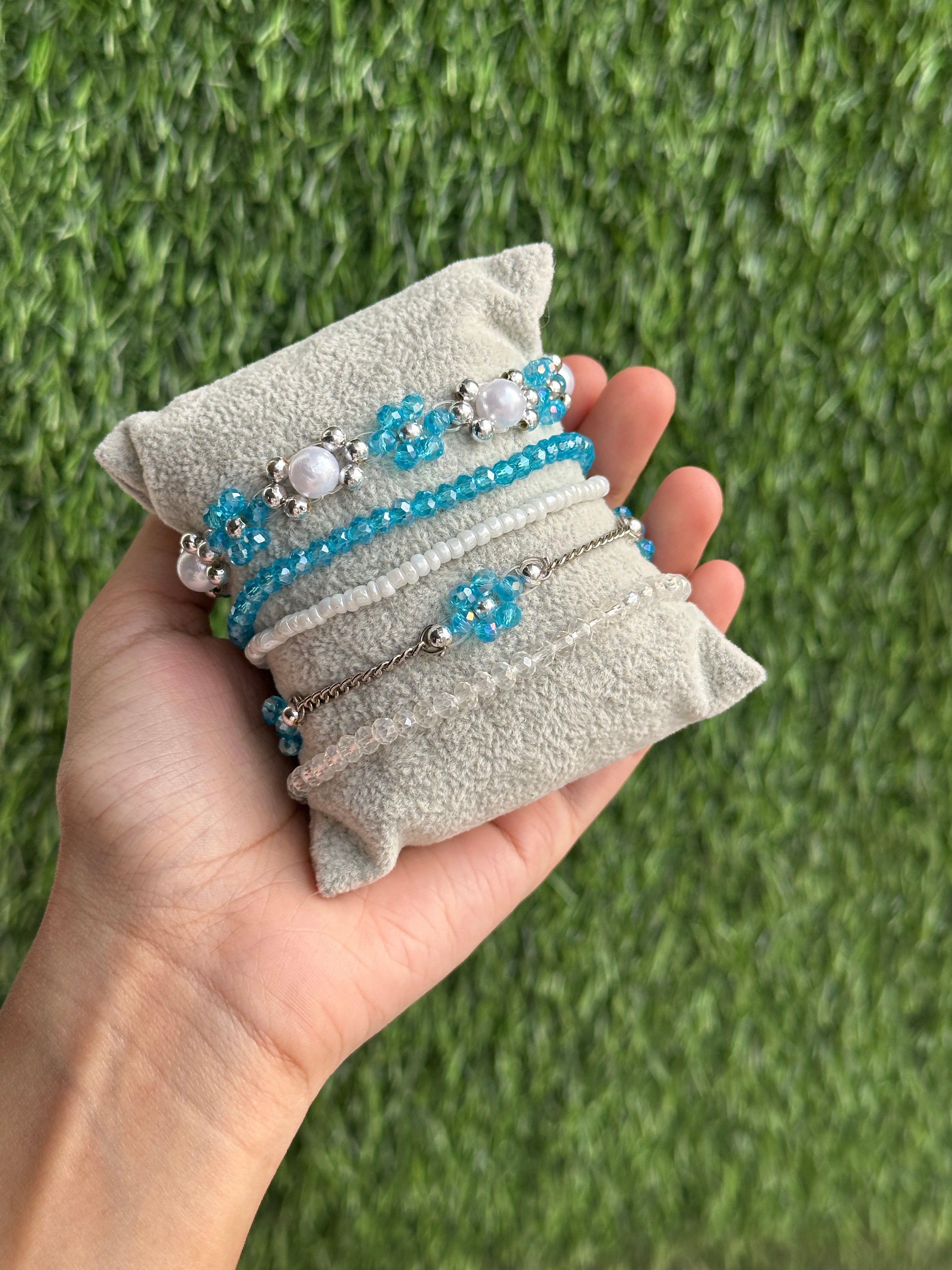 Blue flower stack pack of 5