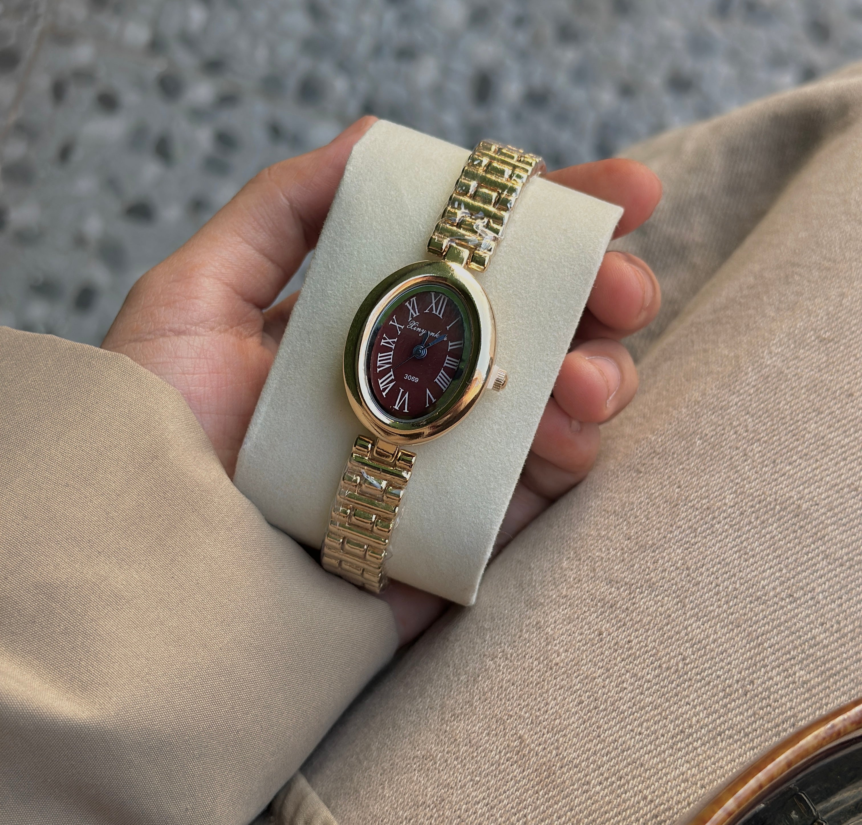 Maroon old money watch