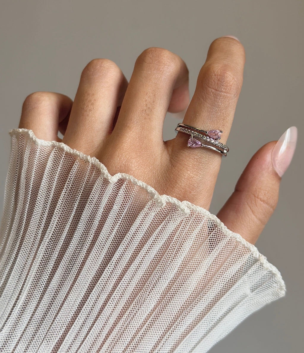 Blush Teardrop Wrap Ring