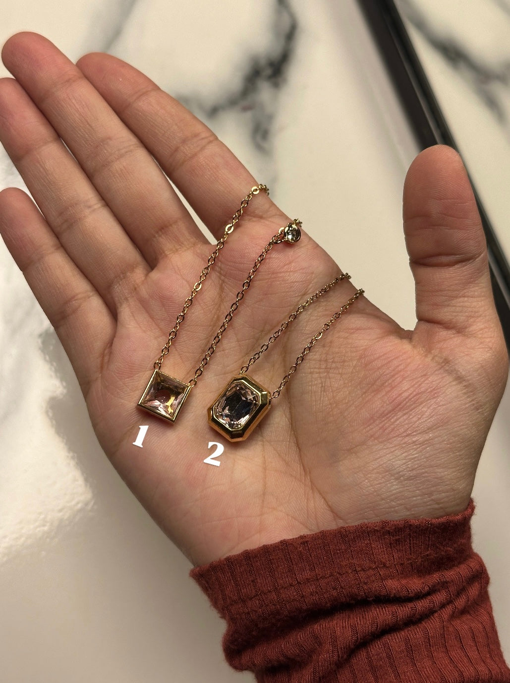 Pink diamond necklace