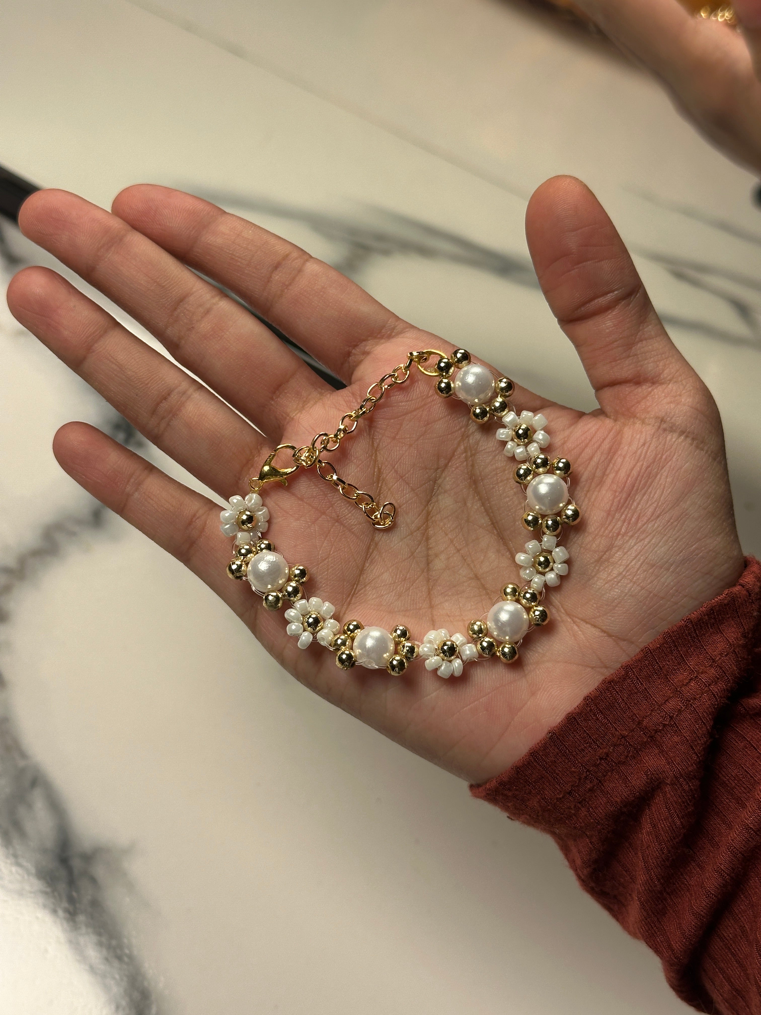 Beaded flower bracelets