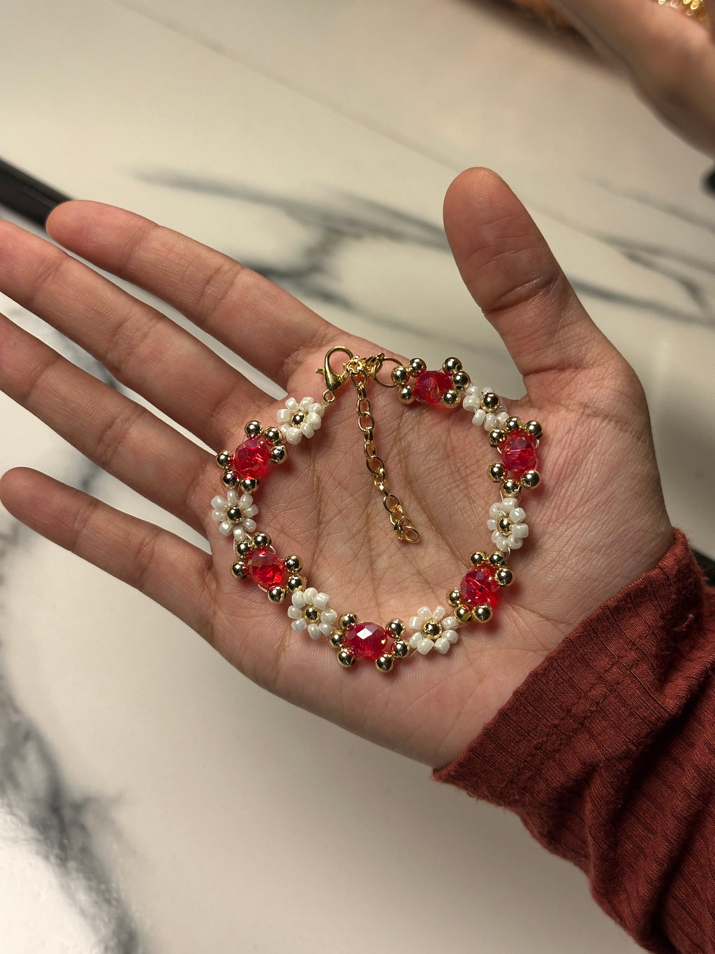 Beaded flower bracelets