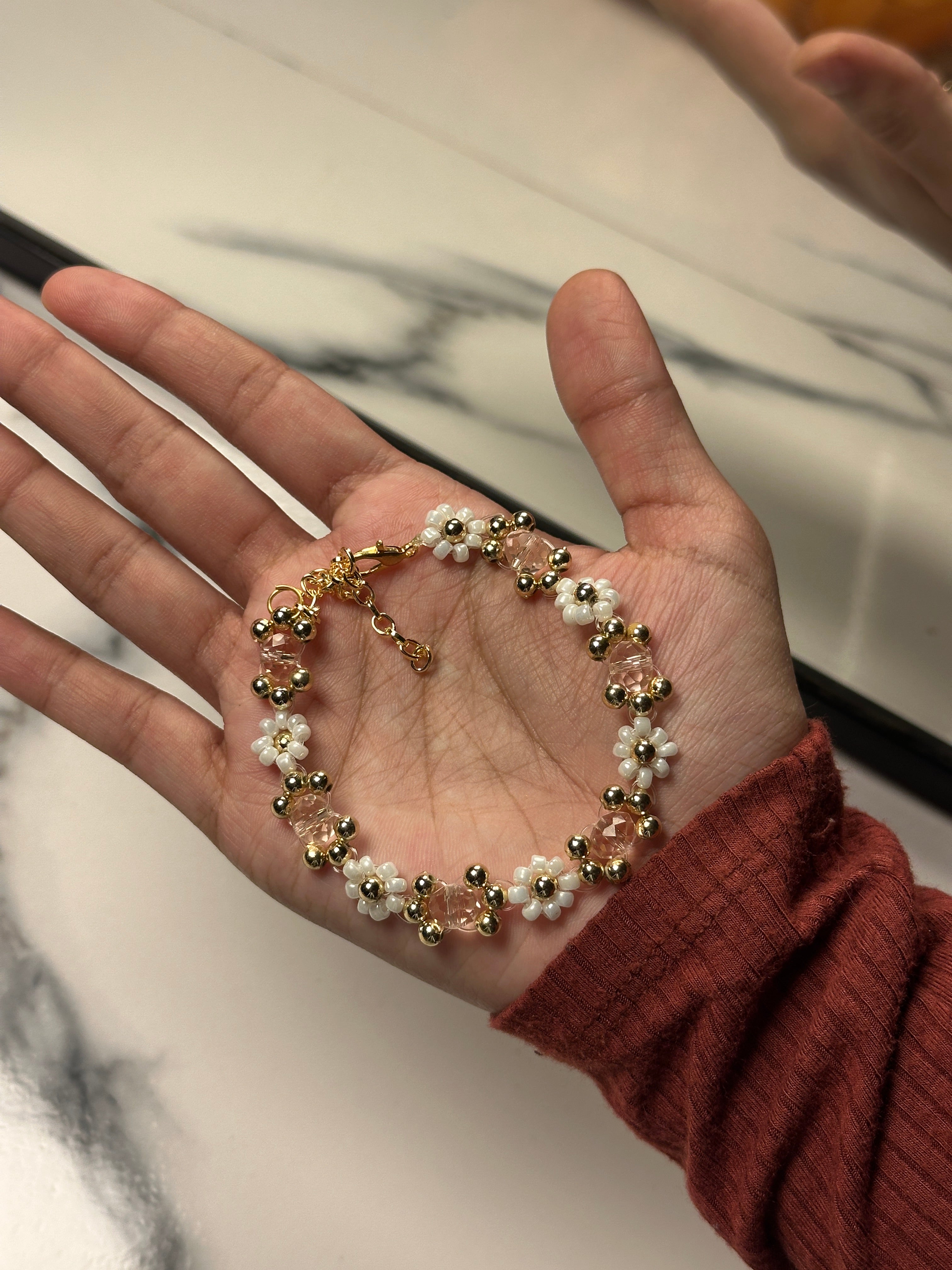 Beaded flower bracelets