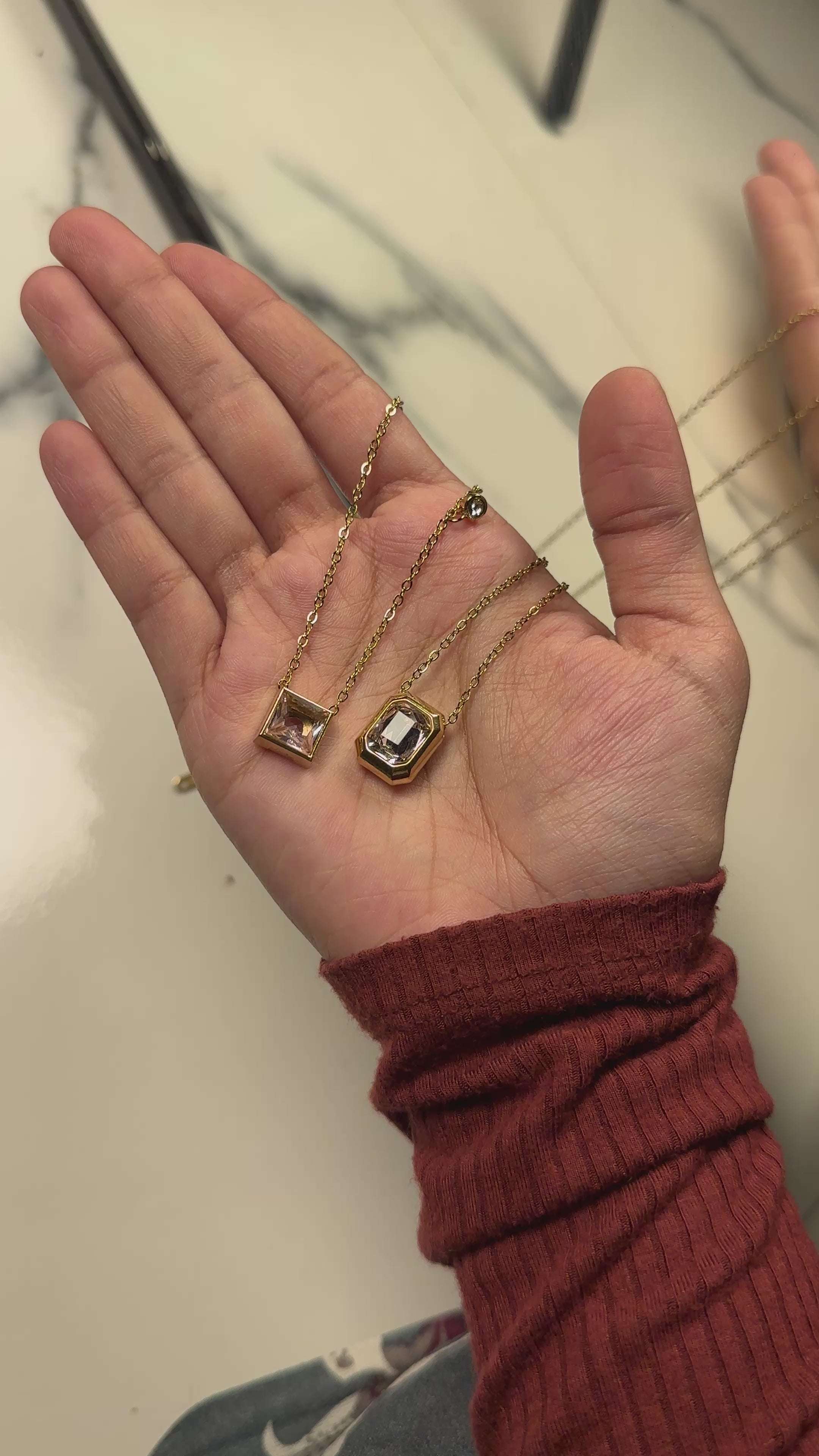 Pink diamond necklace